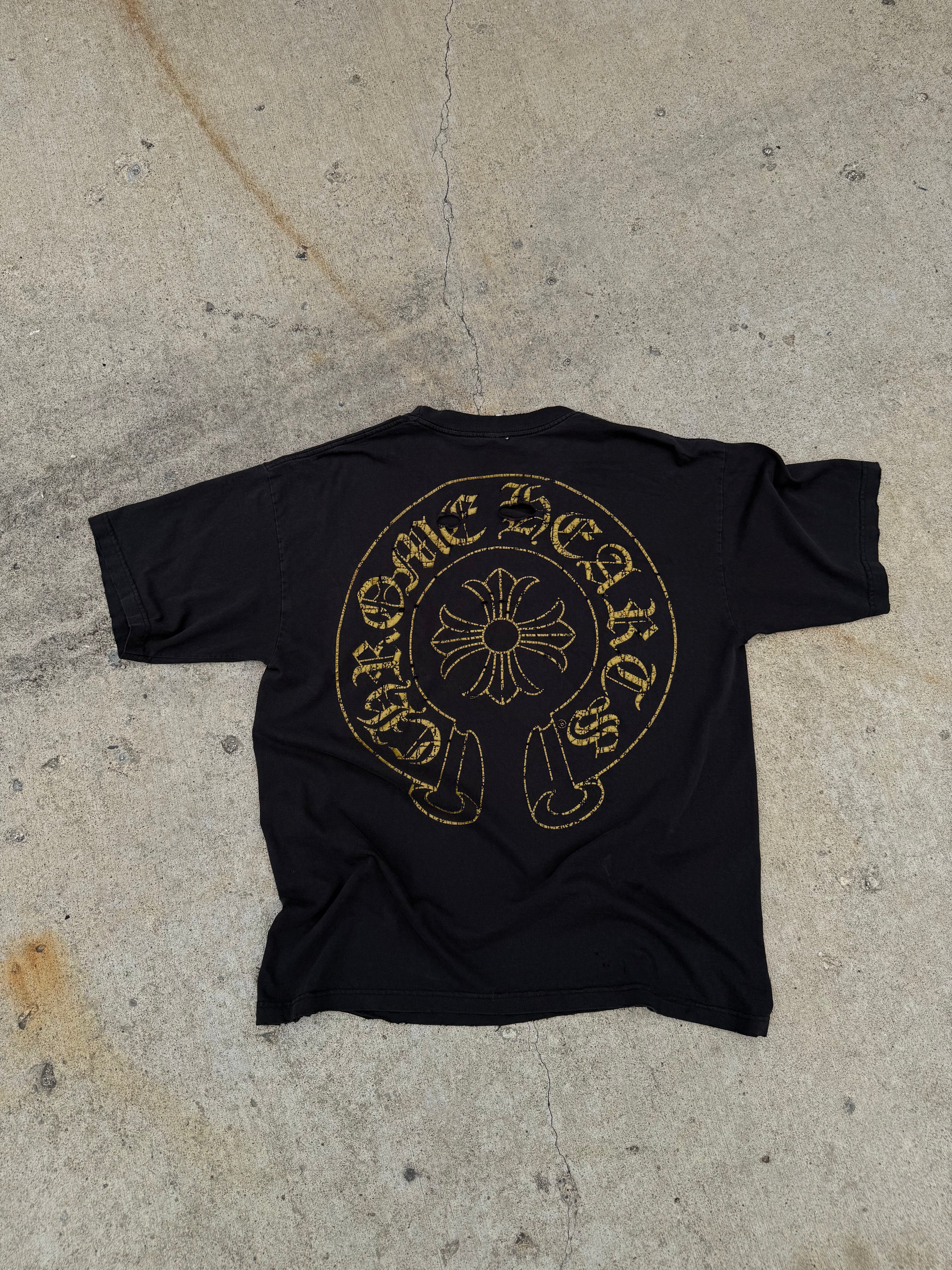 Vintage Chrome Hearts Gold Horseshoe Tee - Used/Worn