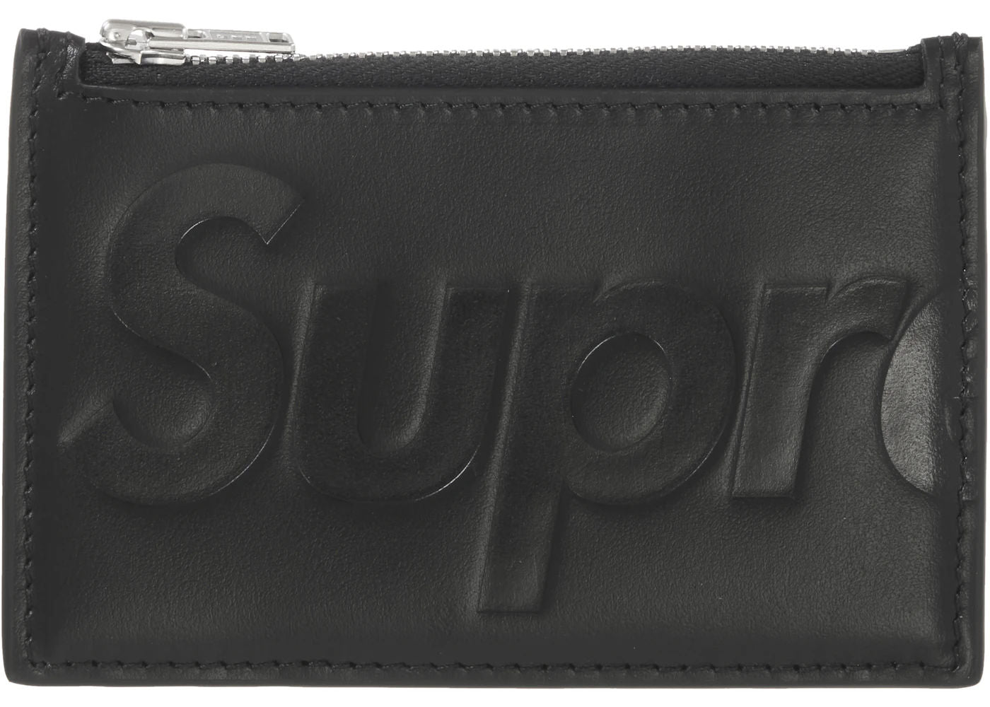 Supreme Leather Zip Card Holder Black