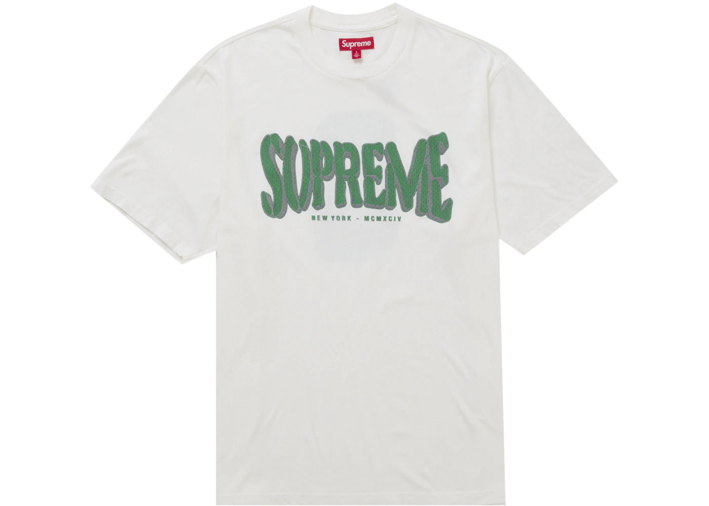 Supreme Flocked Washed S/S Top White