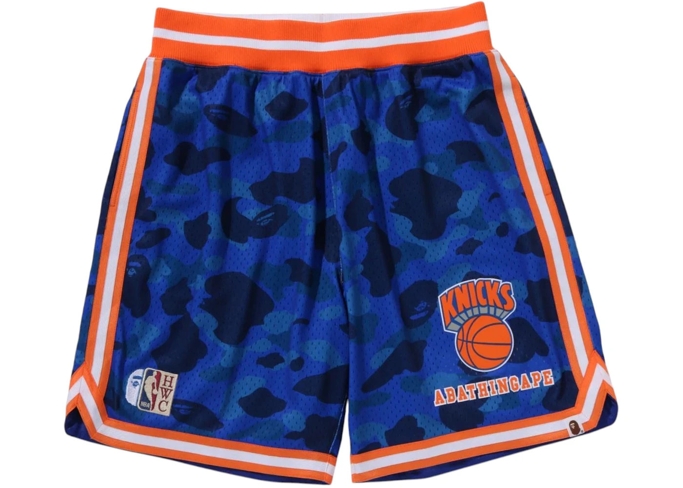 BAPE x Mitchell & Ness NBA New York Knicks Swingman Shorts Blue