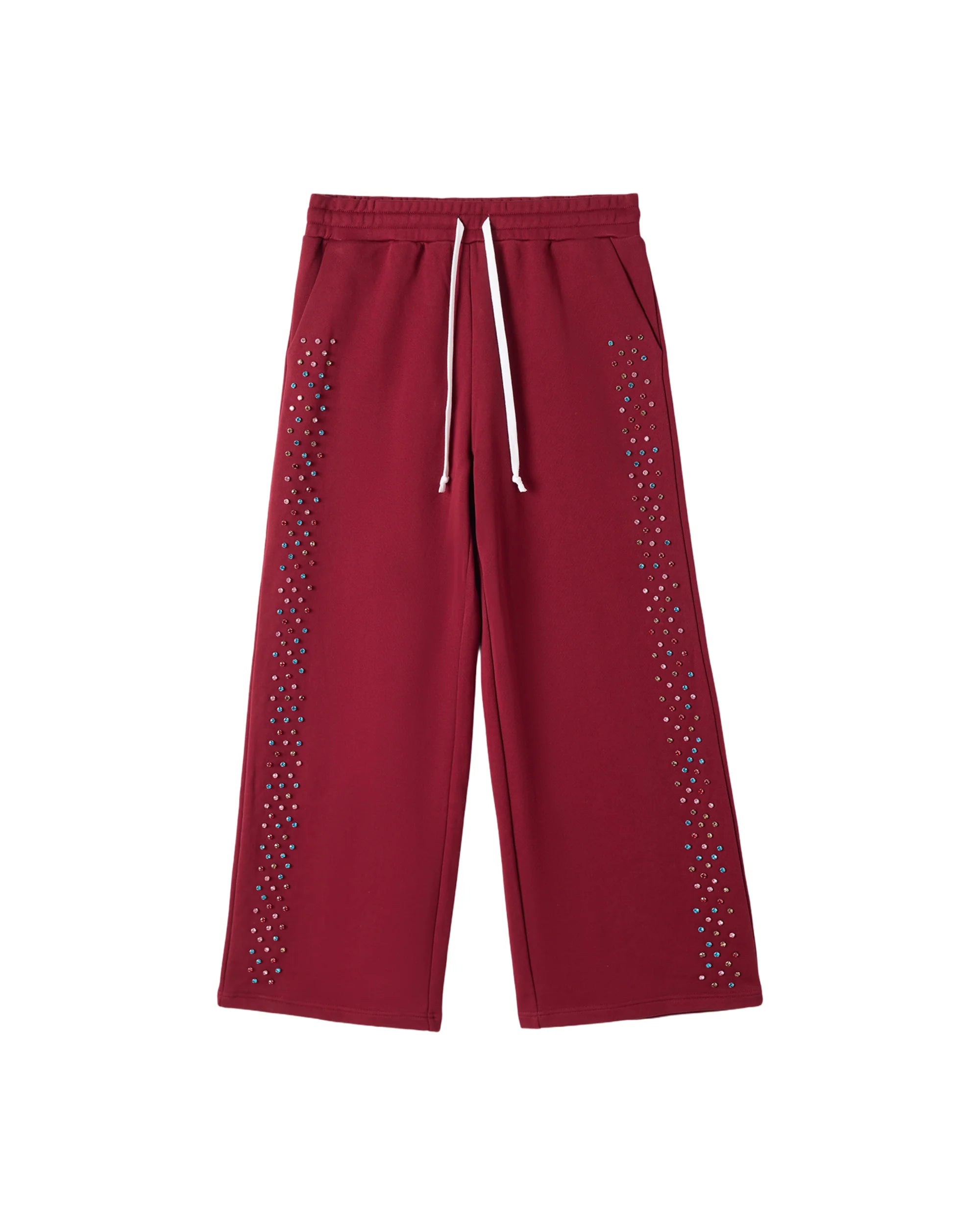 AZVA CRYSTAL CACTUS SWEATPANTS RED