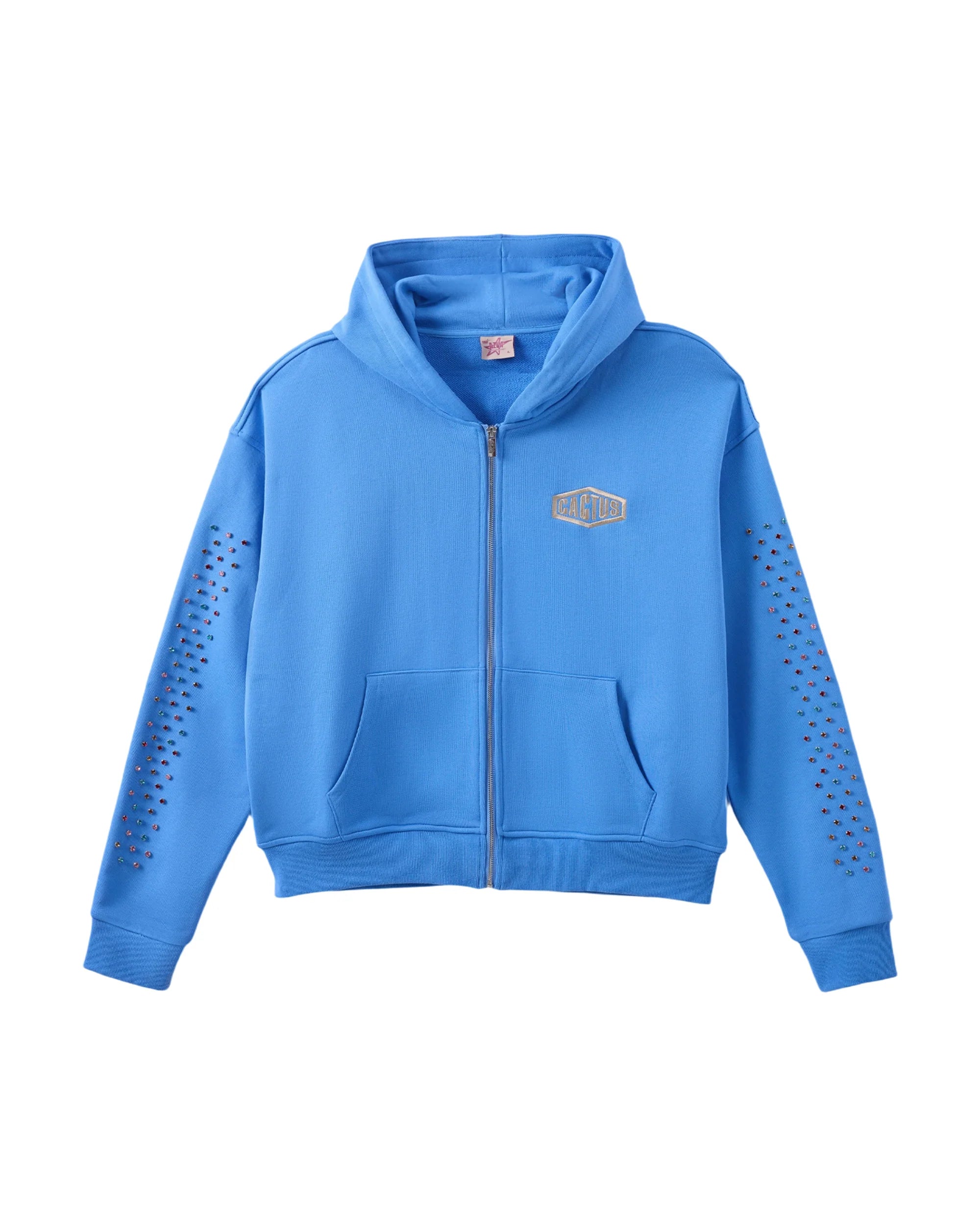 AZVA CRYSTAL CACTUS ZIP-UP BLUE