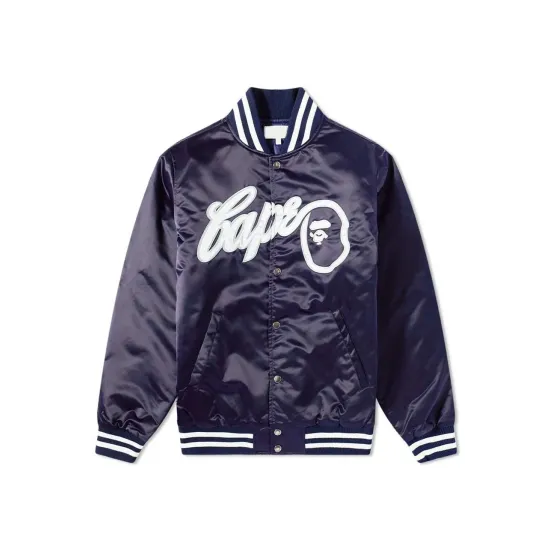 BAPE BASEBALL BOMBER JACKET-NAVY