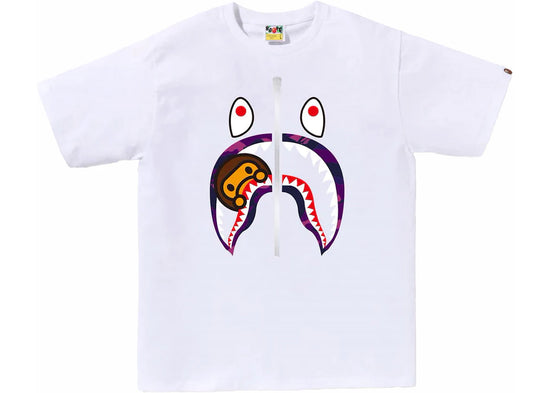 COLOR CAMO MILO SHARK TEE - WHITE/PURPLE