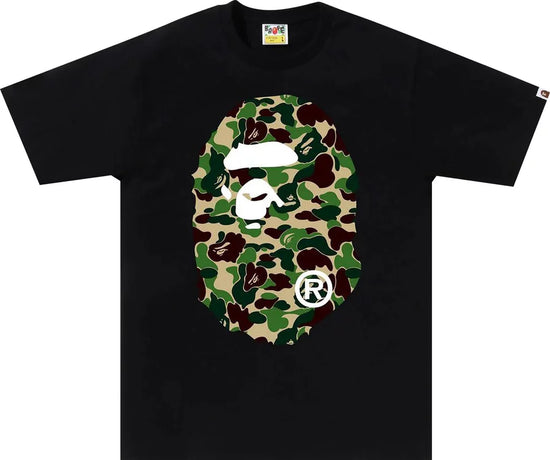 BAPE ABC Camo Big Ape Head Tee 'Black/Green'