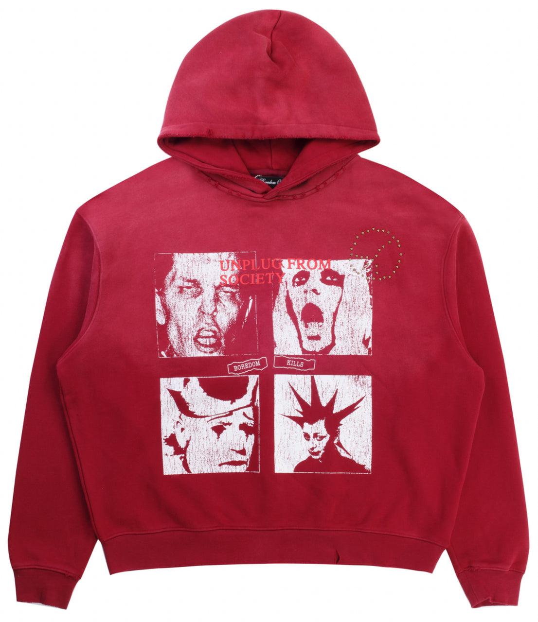 BOREDOM KILLS UNPLUG HOODIE RED