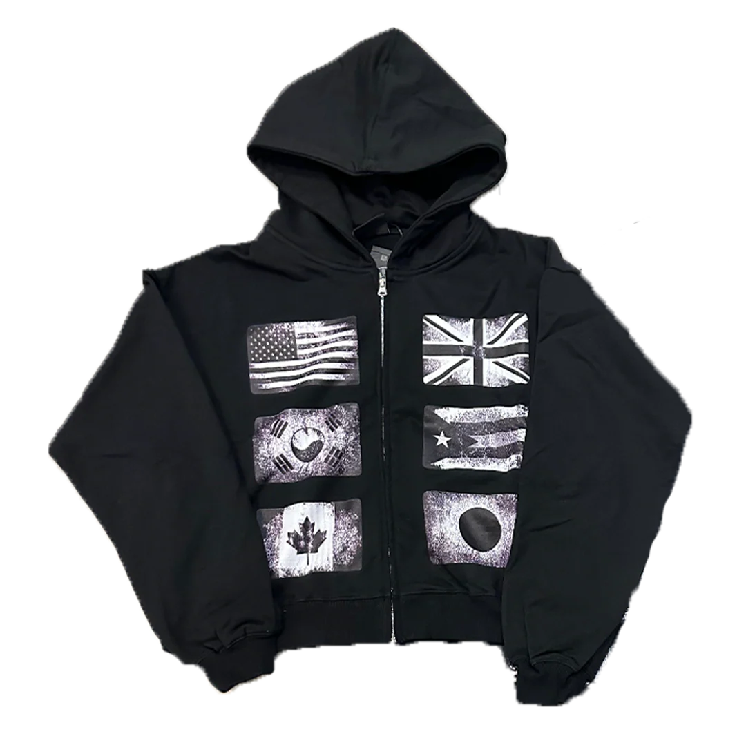 FLOOR 914 FLAG ZIP-UP BLACK