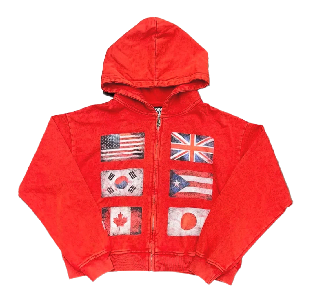 FLOOR 914 FLAG ZIP-UP RED