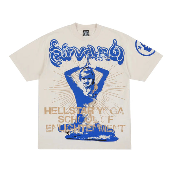 Hellstar Studios Yoga Short Sleeve Tee Shirt Cream