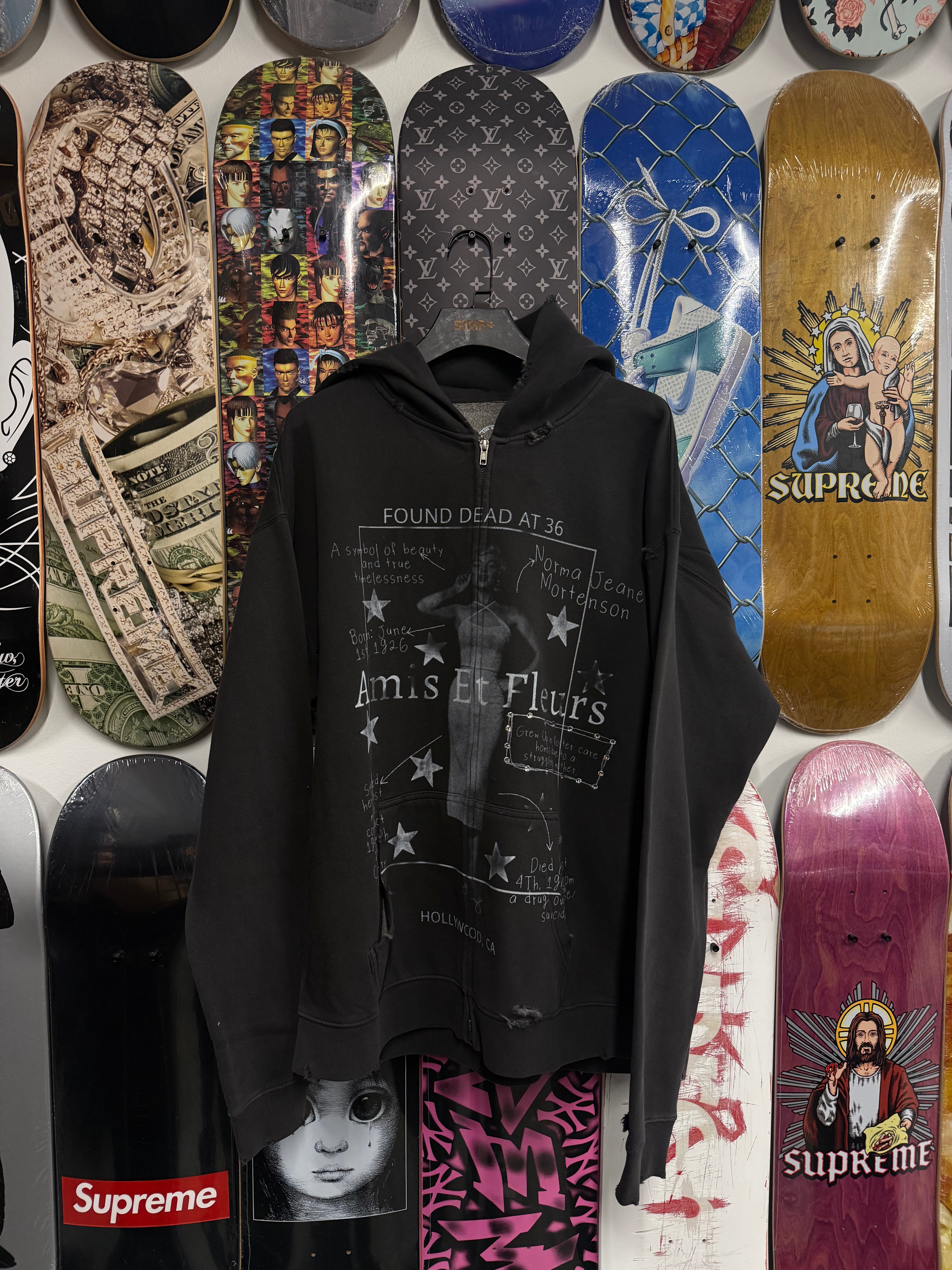 Amis Et Fleurs Marilyn Monroe Zip-Up Black