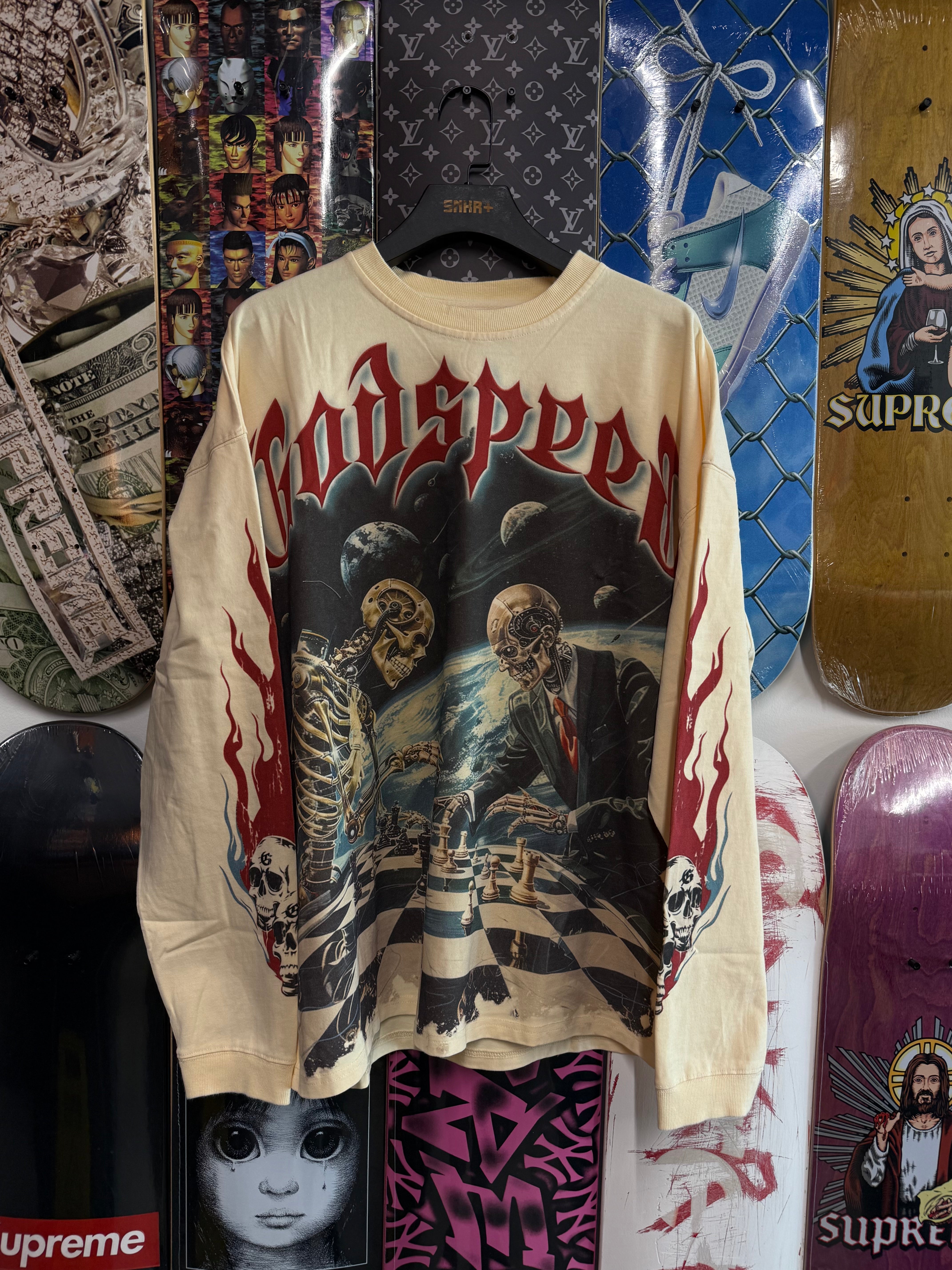 GODSPEED CHECKMATE LS BONE LONG SLEEVE TEE
