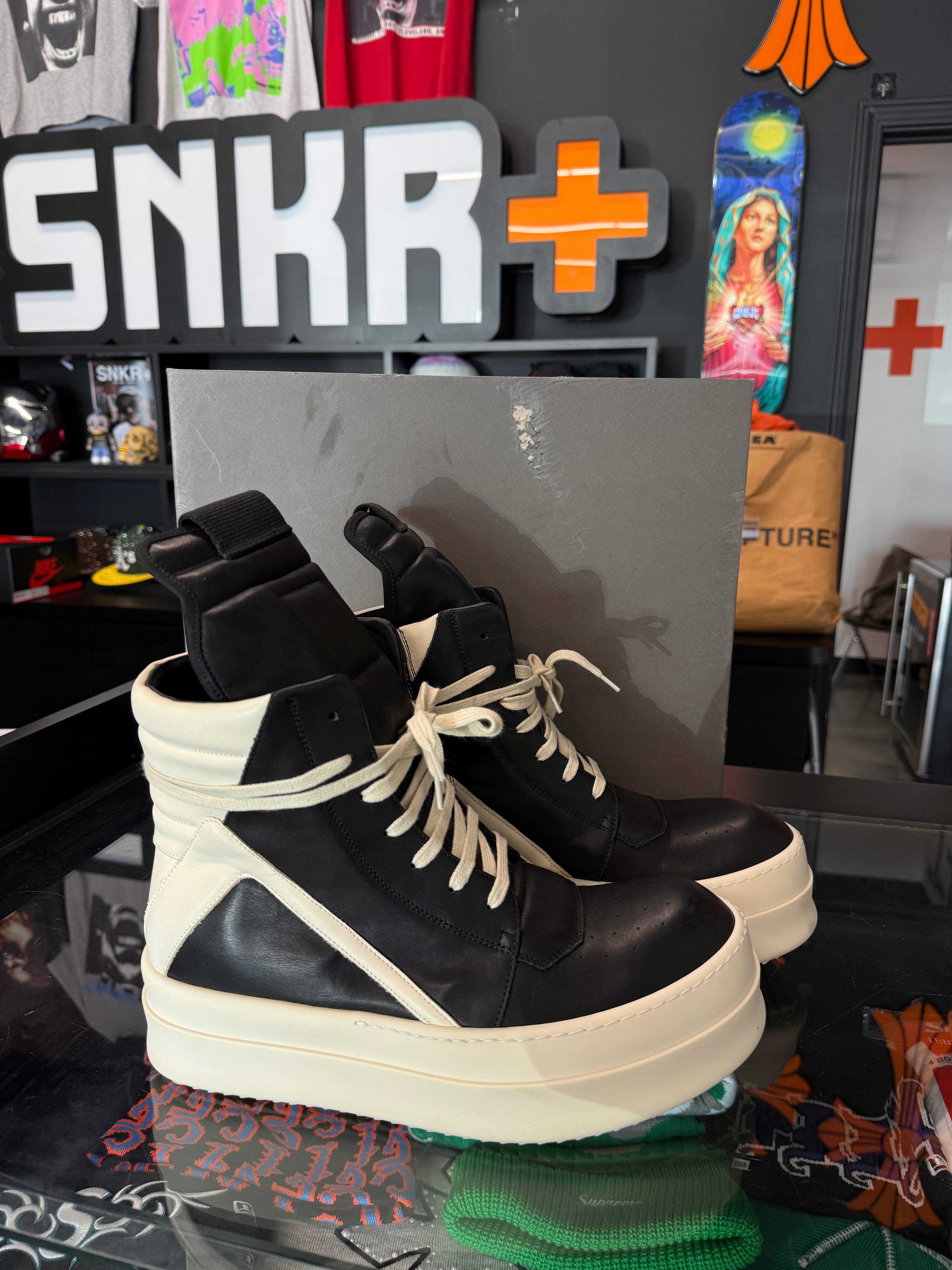 Rick Owens Porterville Mega Geobasket Black Milk - Used/Worn