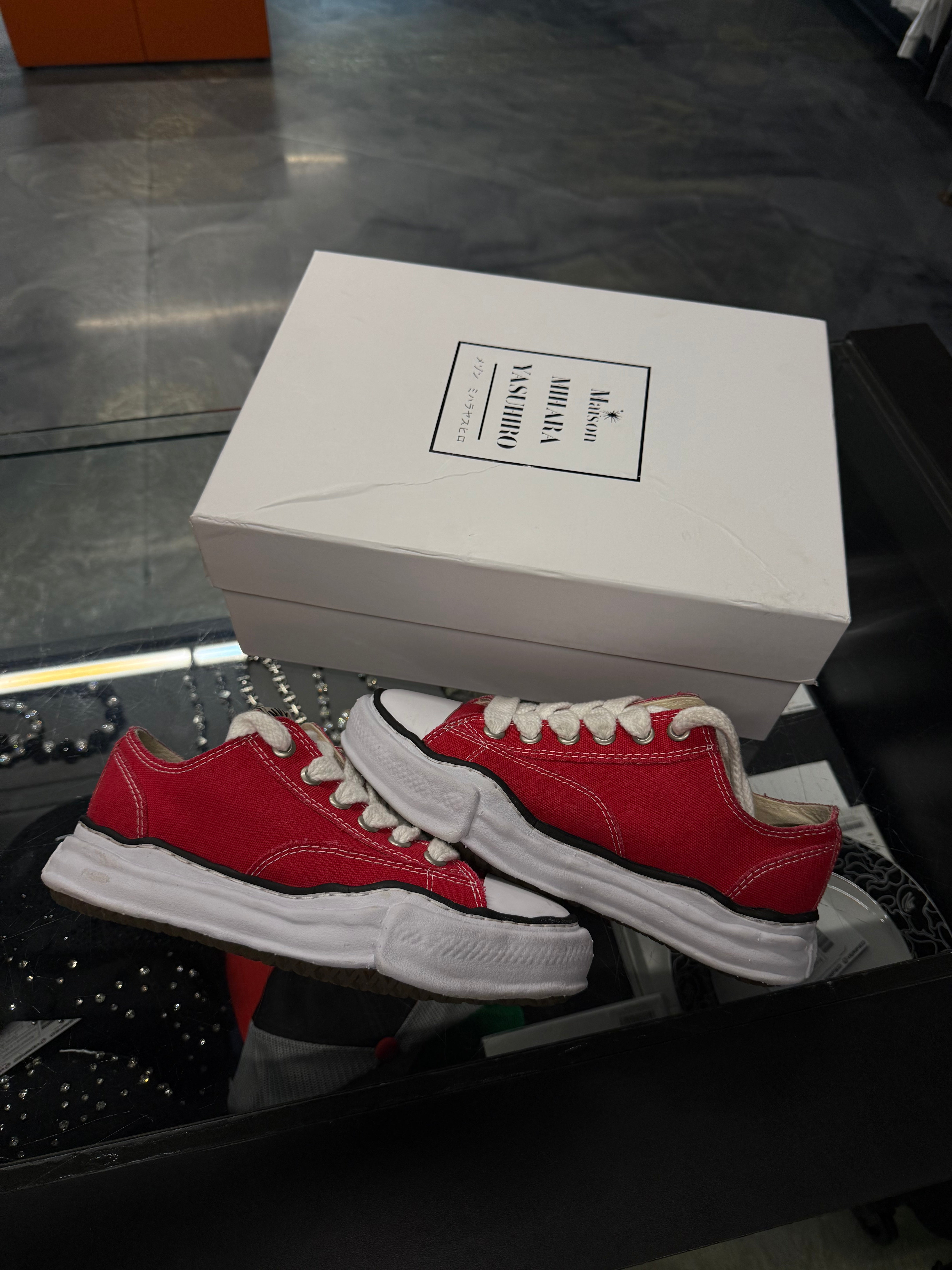 Maison Mihara Yasuhiro Peterson OG Sole Canvas Low 'Red' - Used/Worn