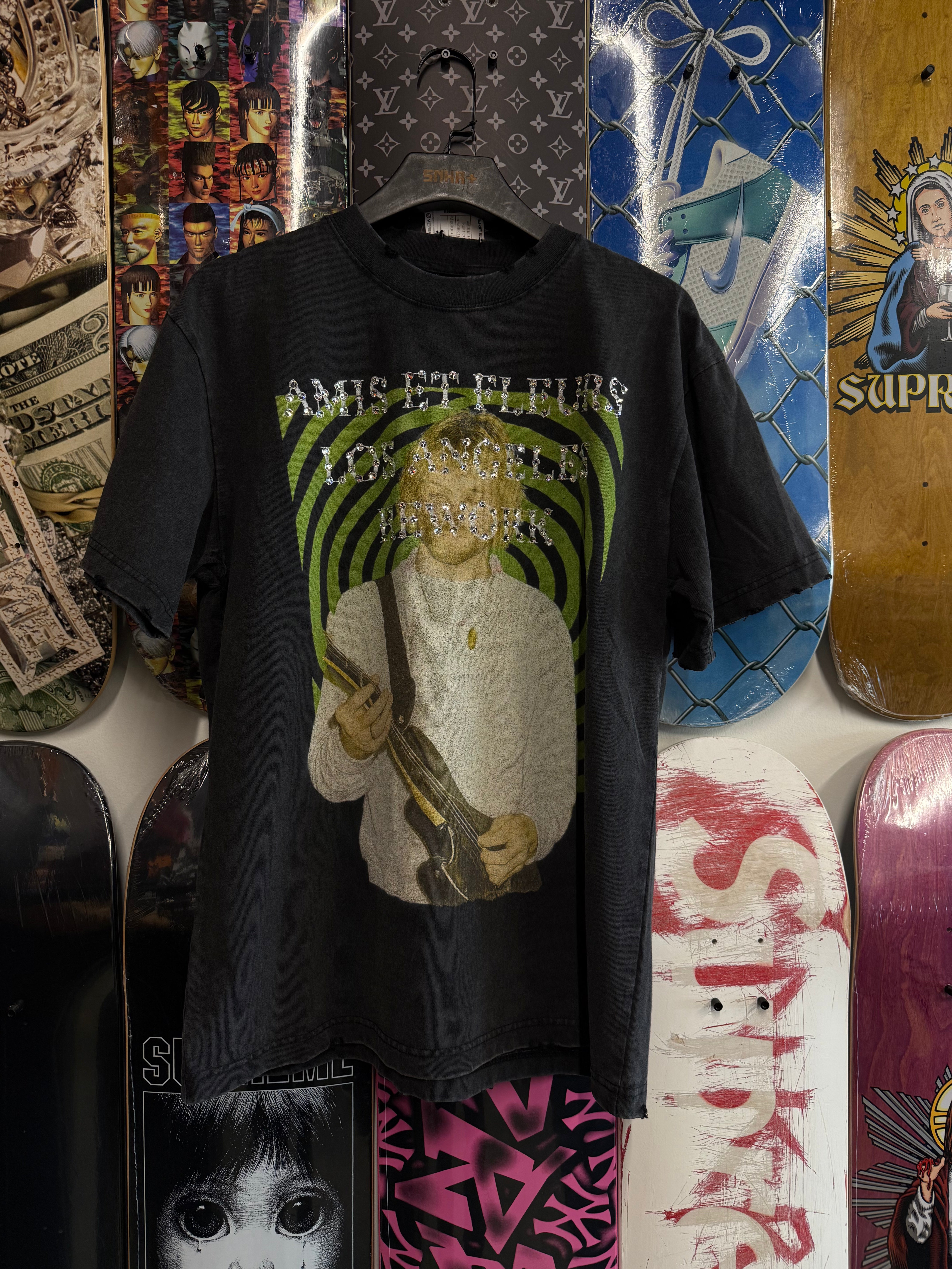 AMIS ET FLEURS KURT COBAIN REWORK TEE GREEN