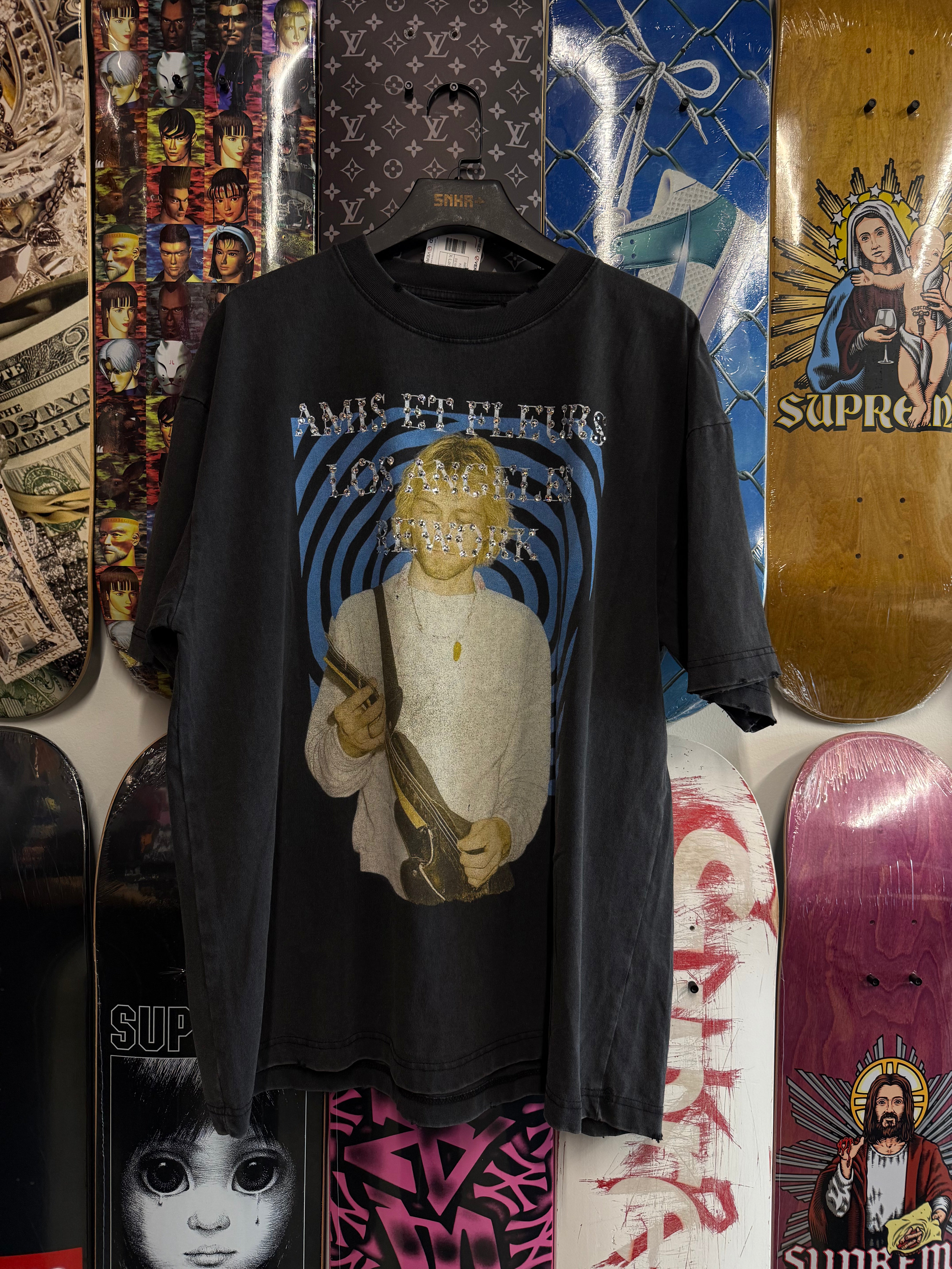 AMIS ET FLEURS KURT COBAIN REWORK TEE BLUE