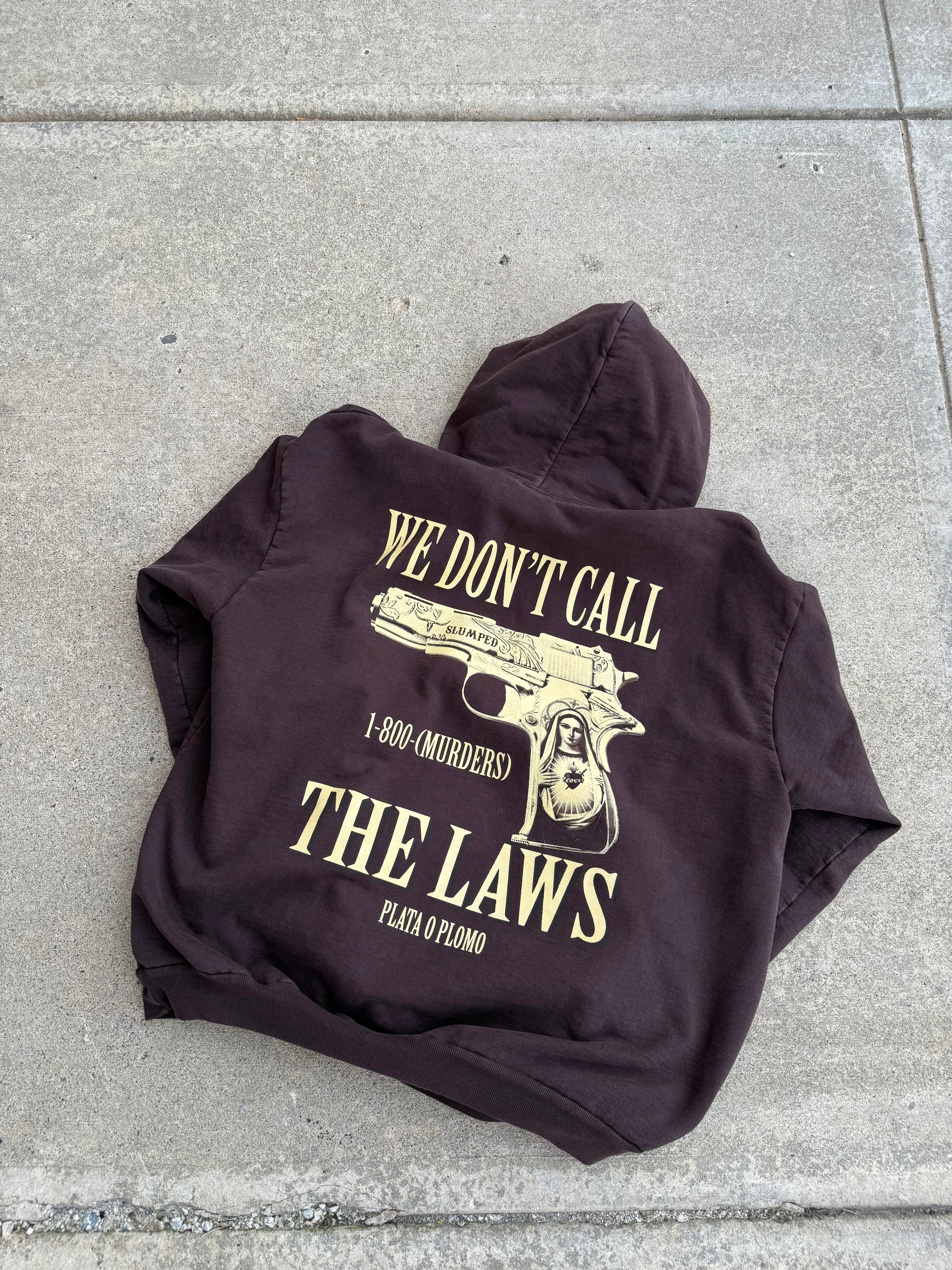 Slumped Boyz 'We Dont Call The Law' Hoodie Brown - Used/Worn
