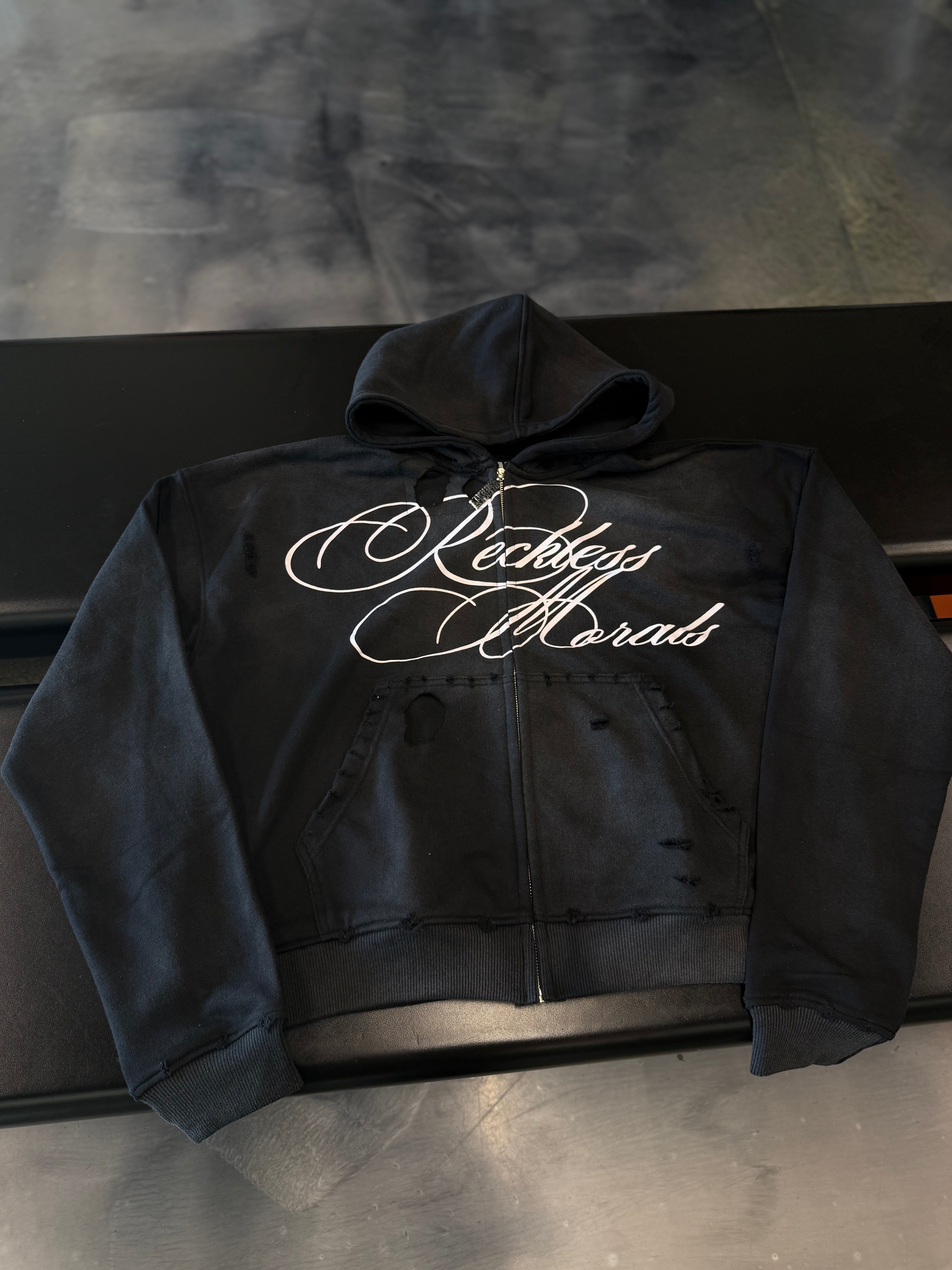 Reckless Morals Zip-Up Black