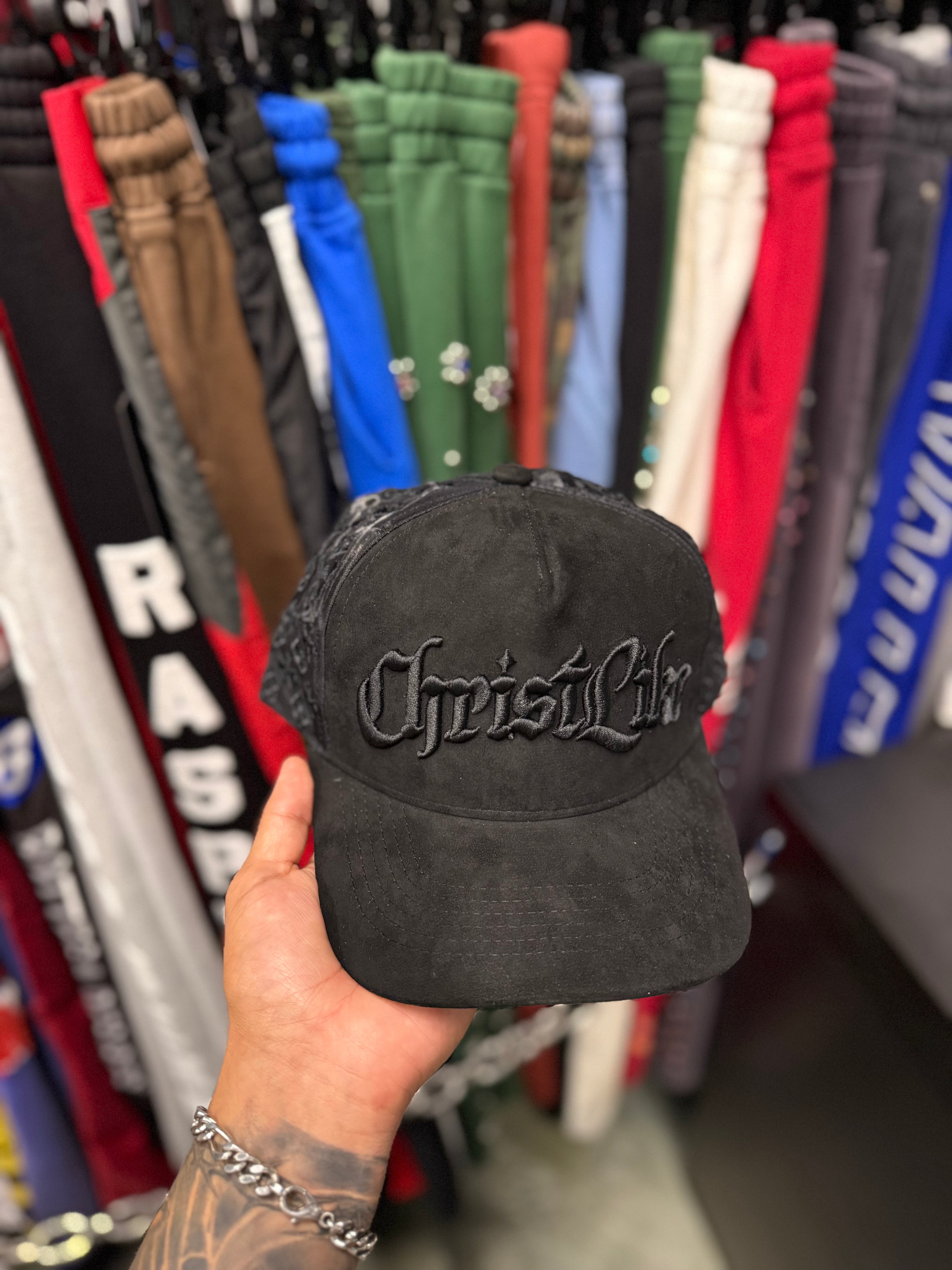 Christlike Black Suede Snapack