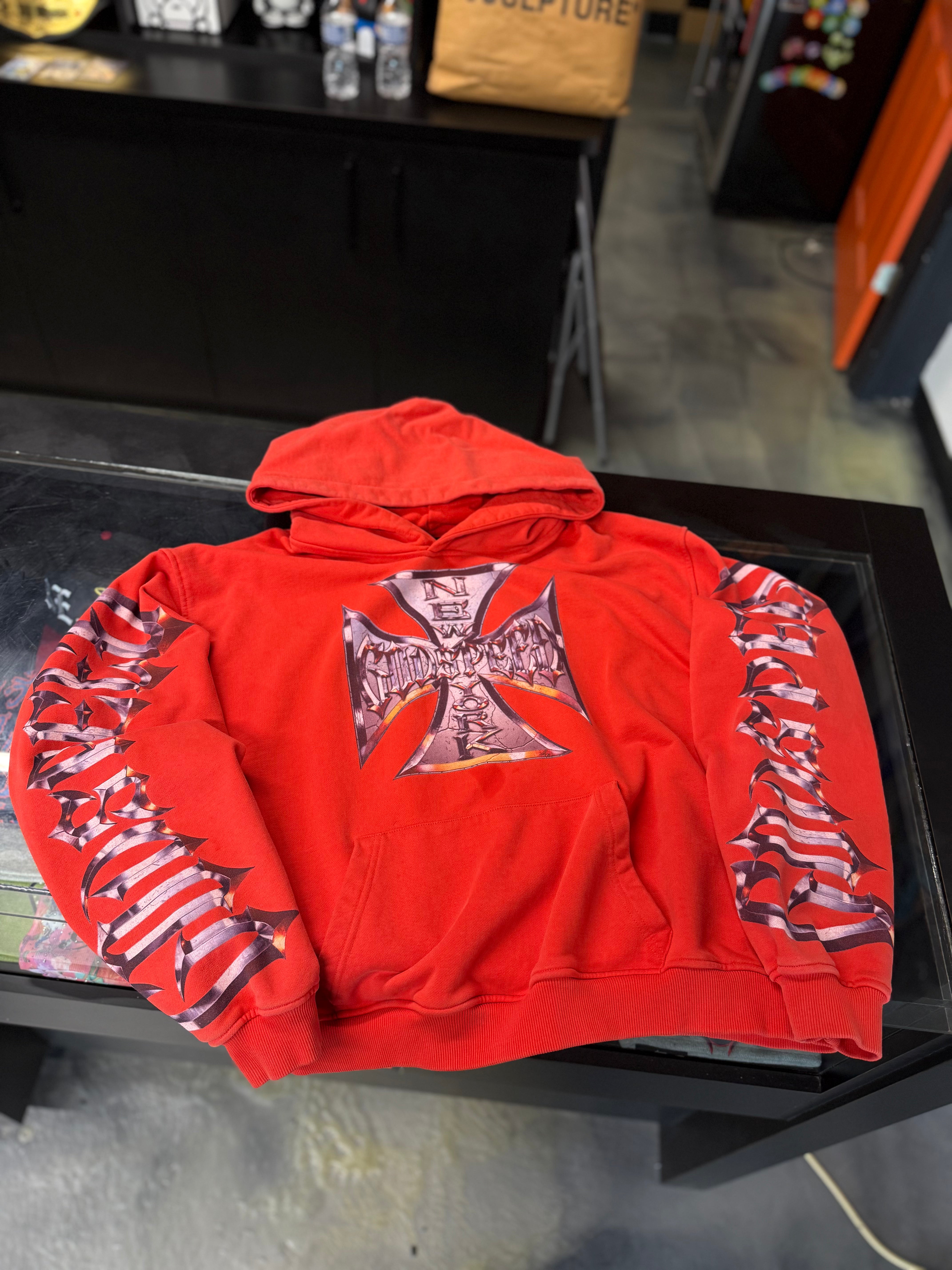 GODSPEED Chrome Motto Hoodie (Red) - Used/Worn