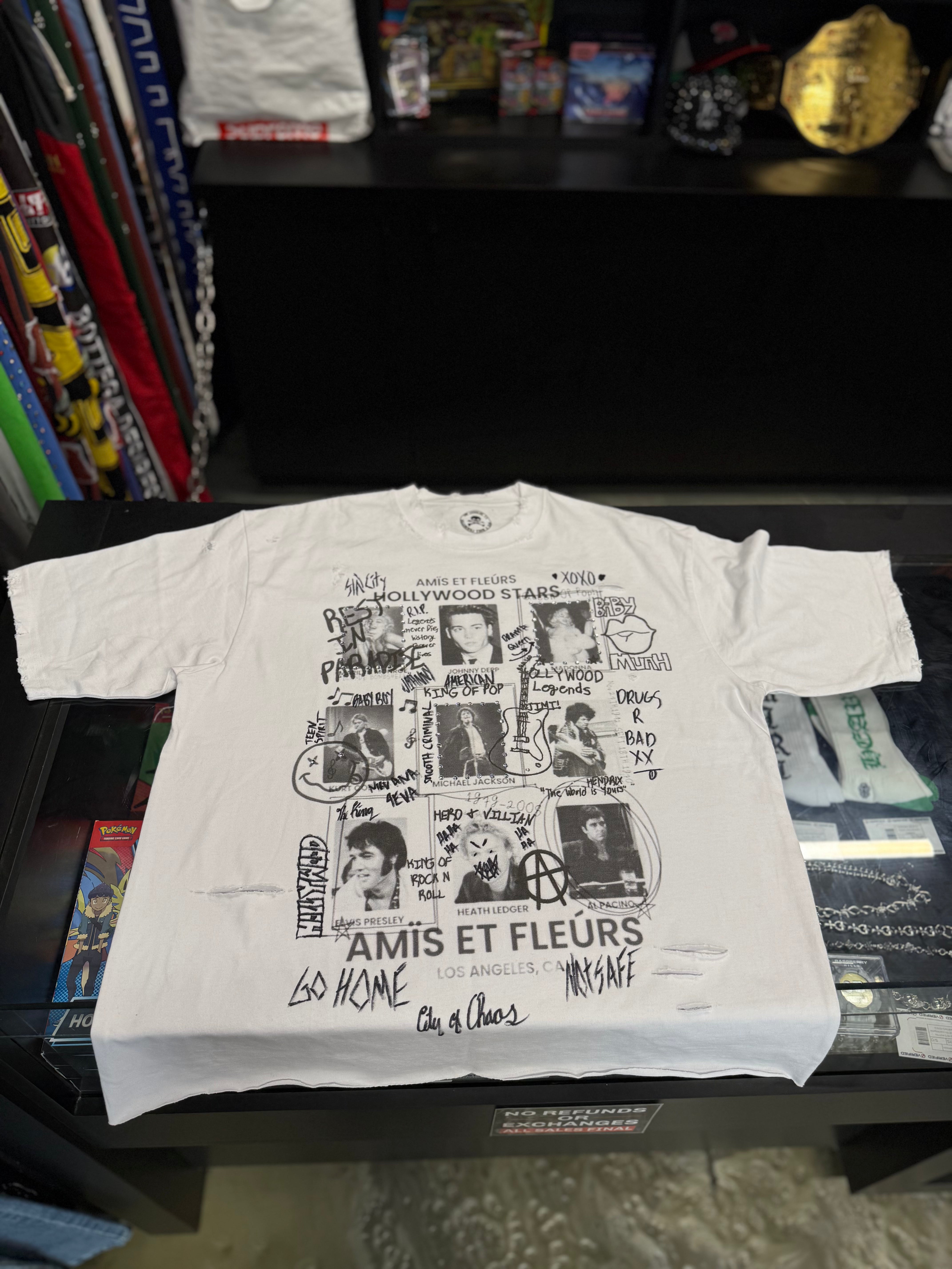 AMIS ET FLEURS HOLLYWOOD STARS TEE WHITE