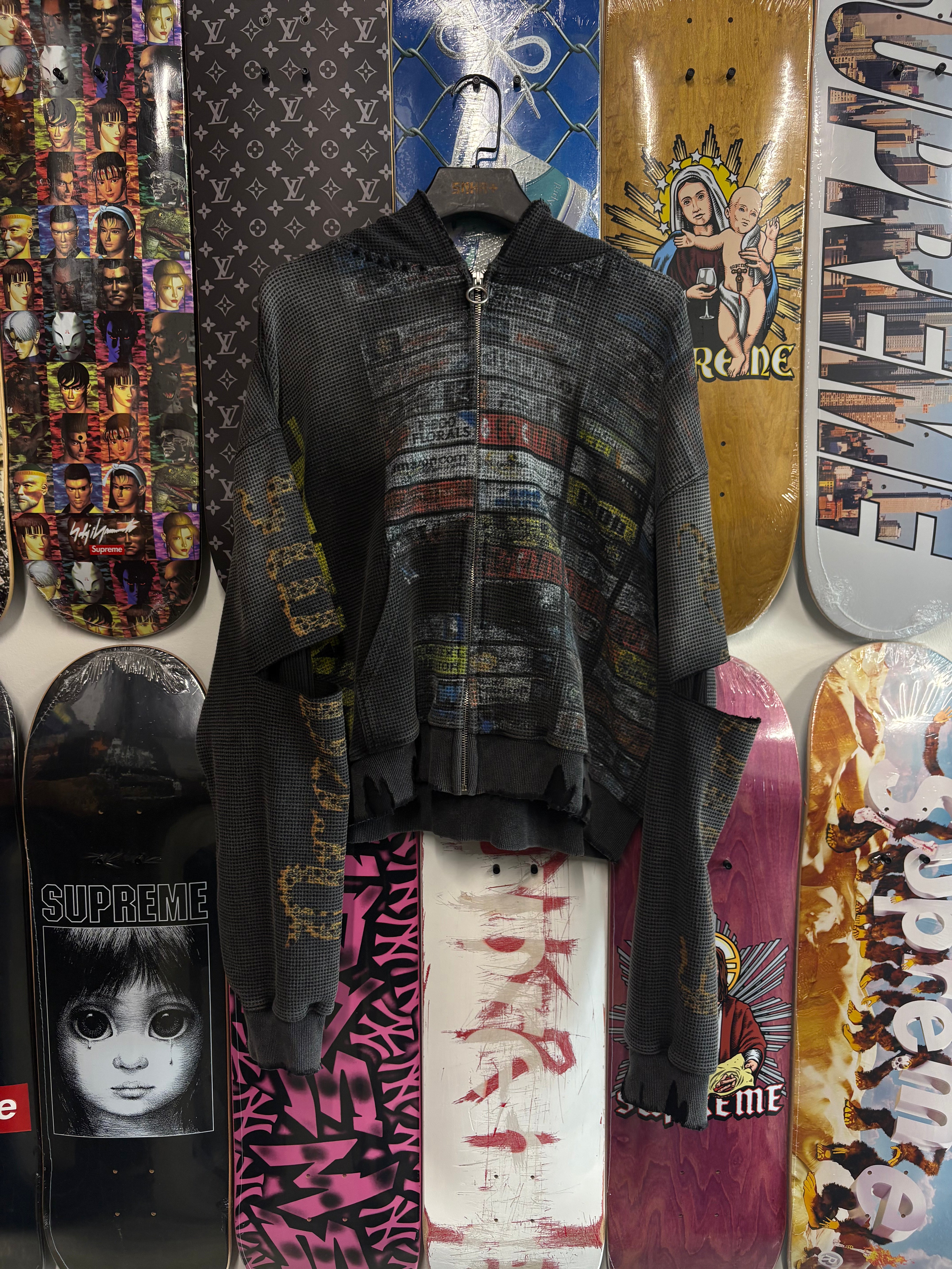 VALE FOREVER GLITCH ZIP-UP BLACK