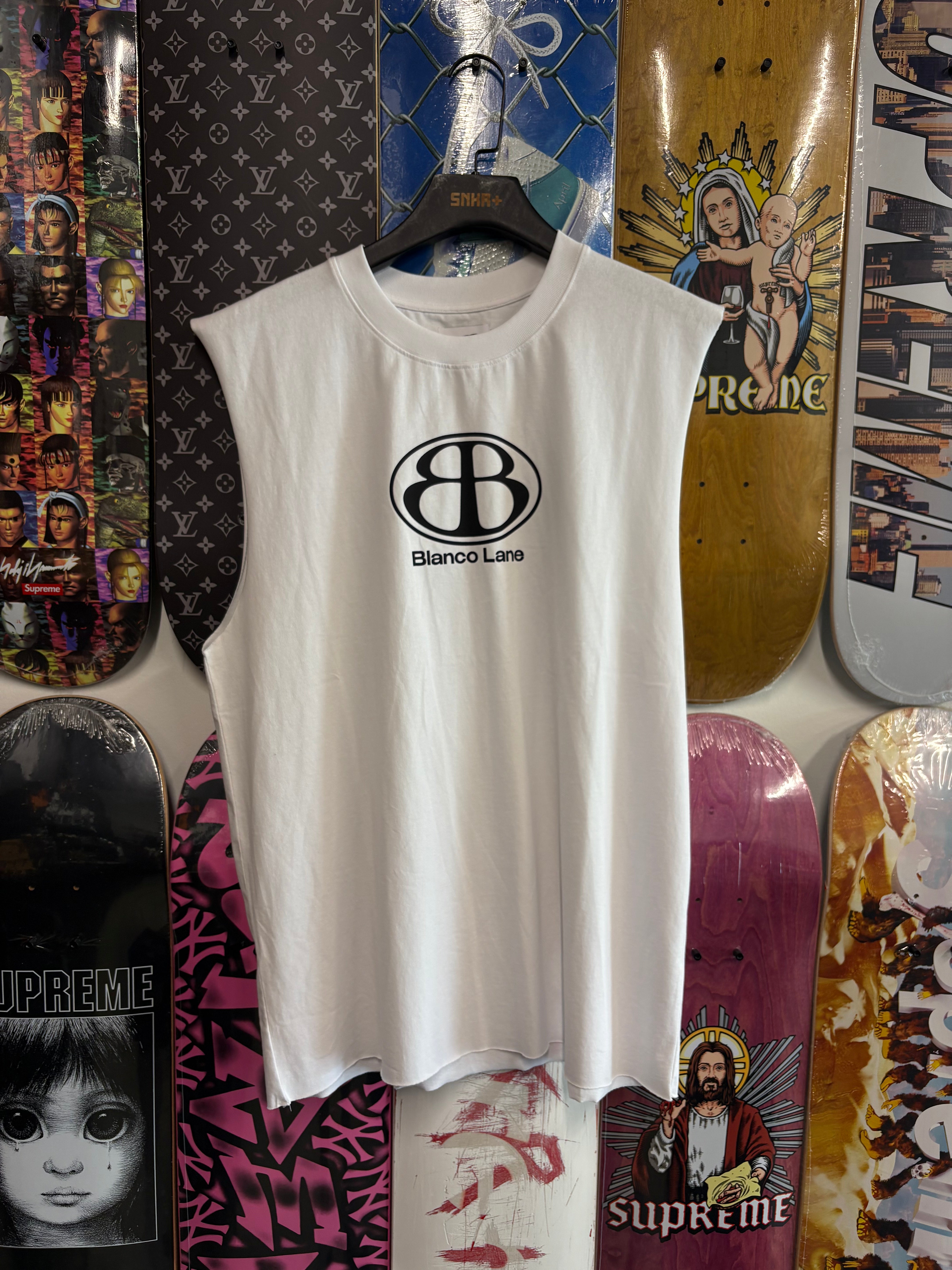 BLANCO LANE CUT OFF WHITE TEE