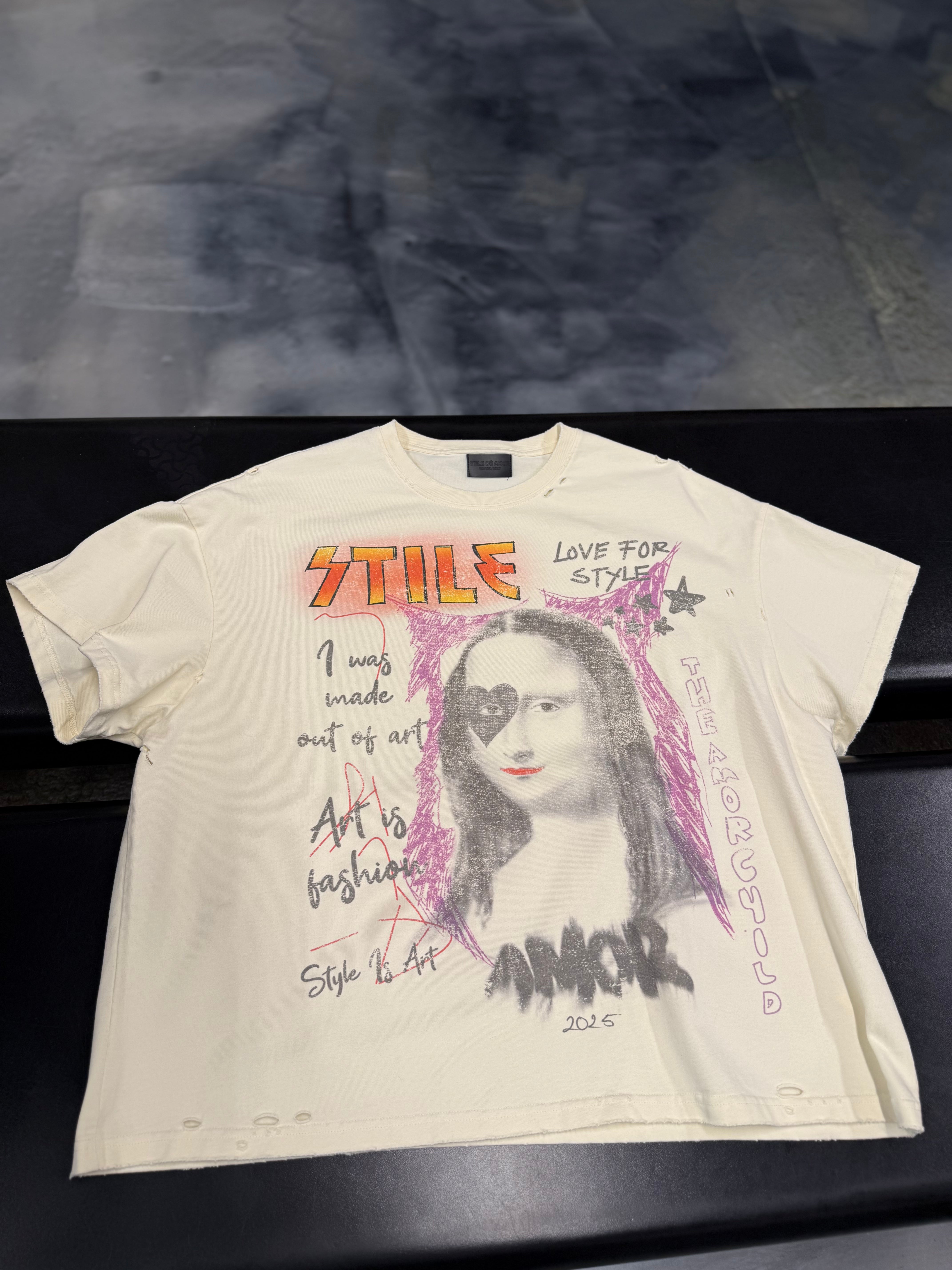 Stile De Amor Cream Mona Lisa Tee - Used/Worn