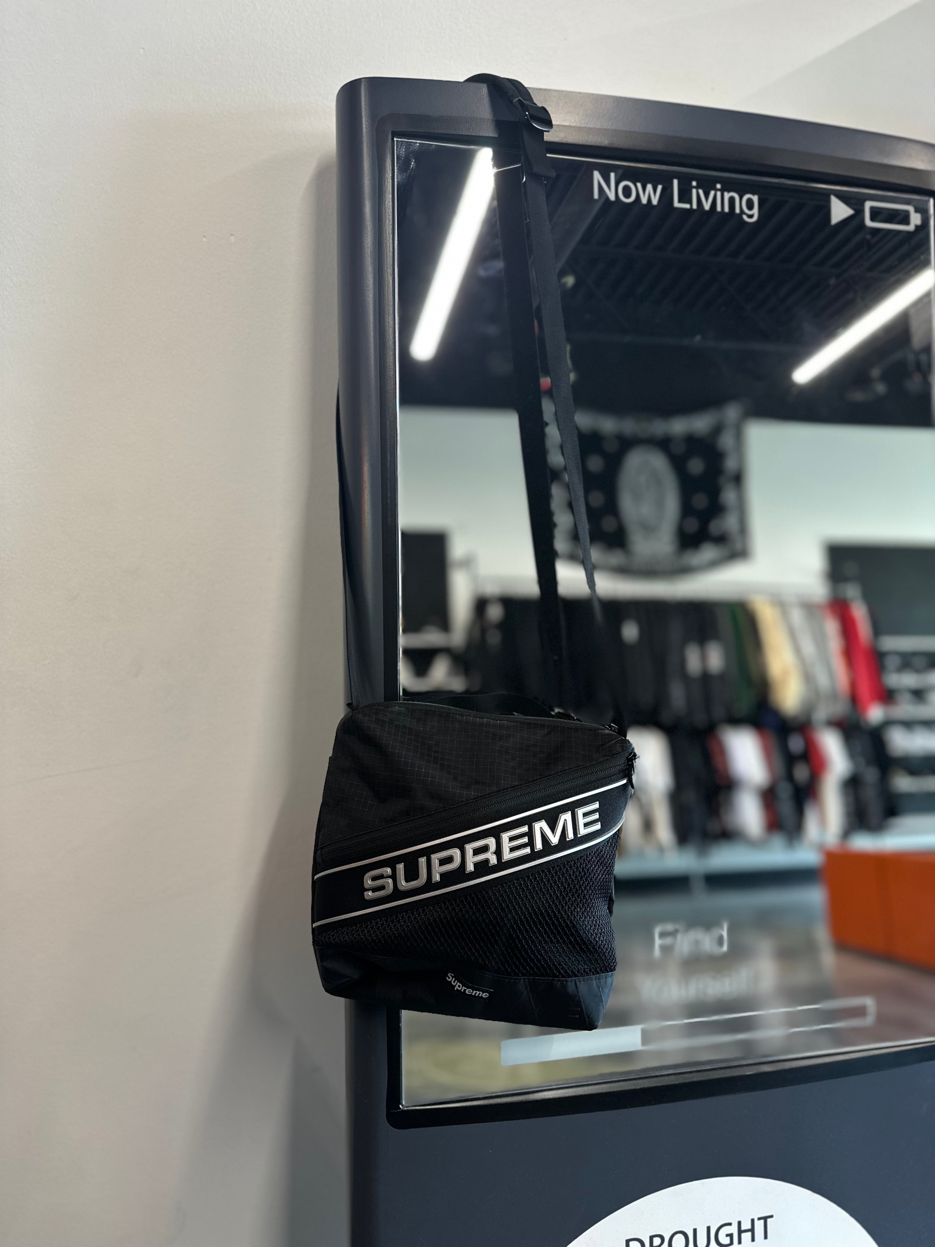 Supreme Logo Shoulder Bag Black FW23