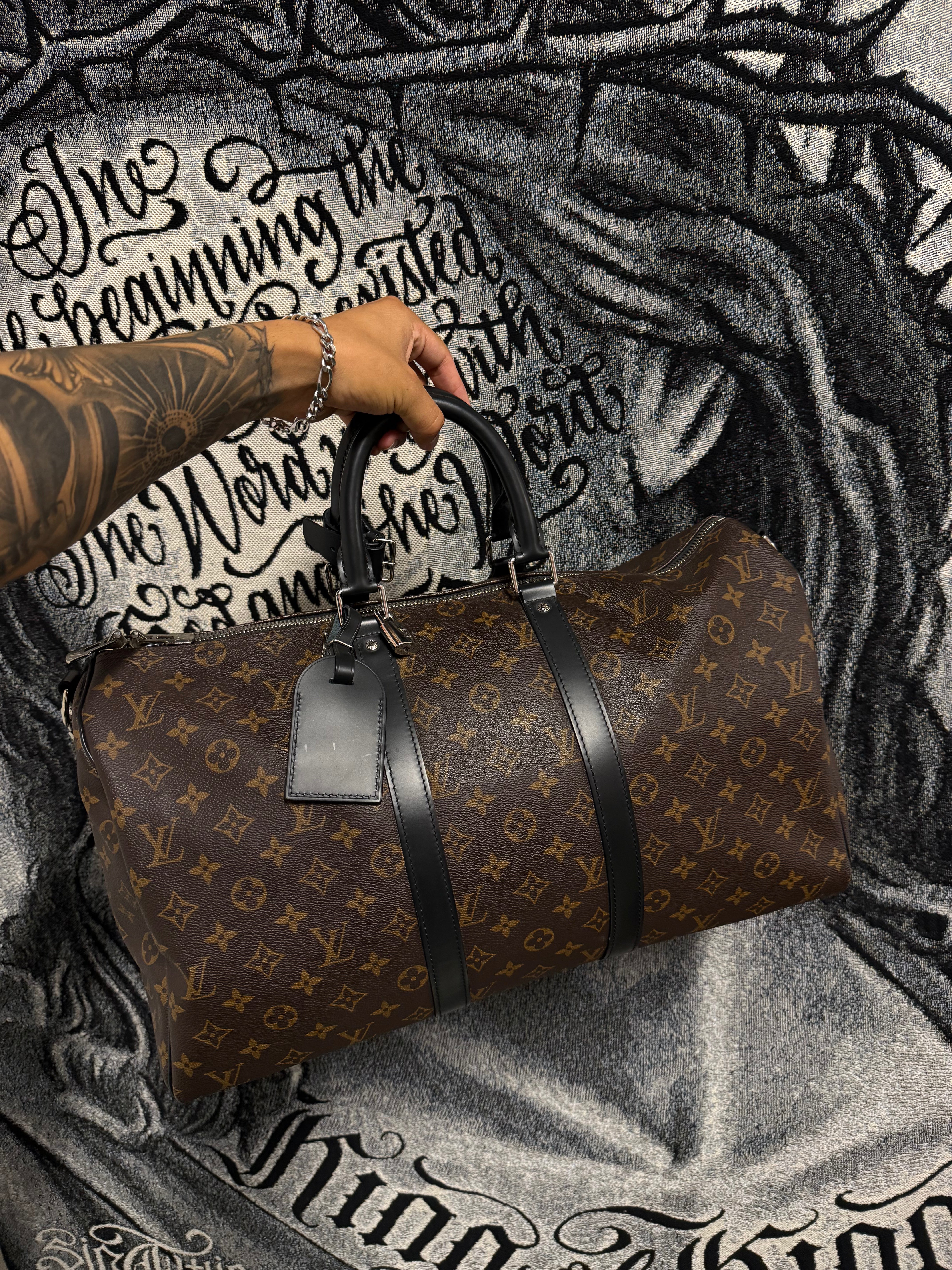 Louis Vuitton Keepall Bandouliere Monogram Macassar 45 Brown/Black - Like New