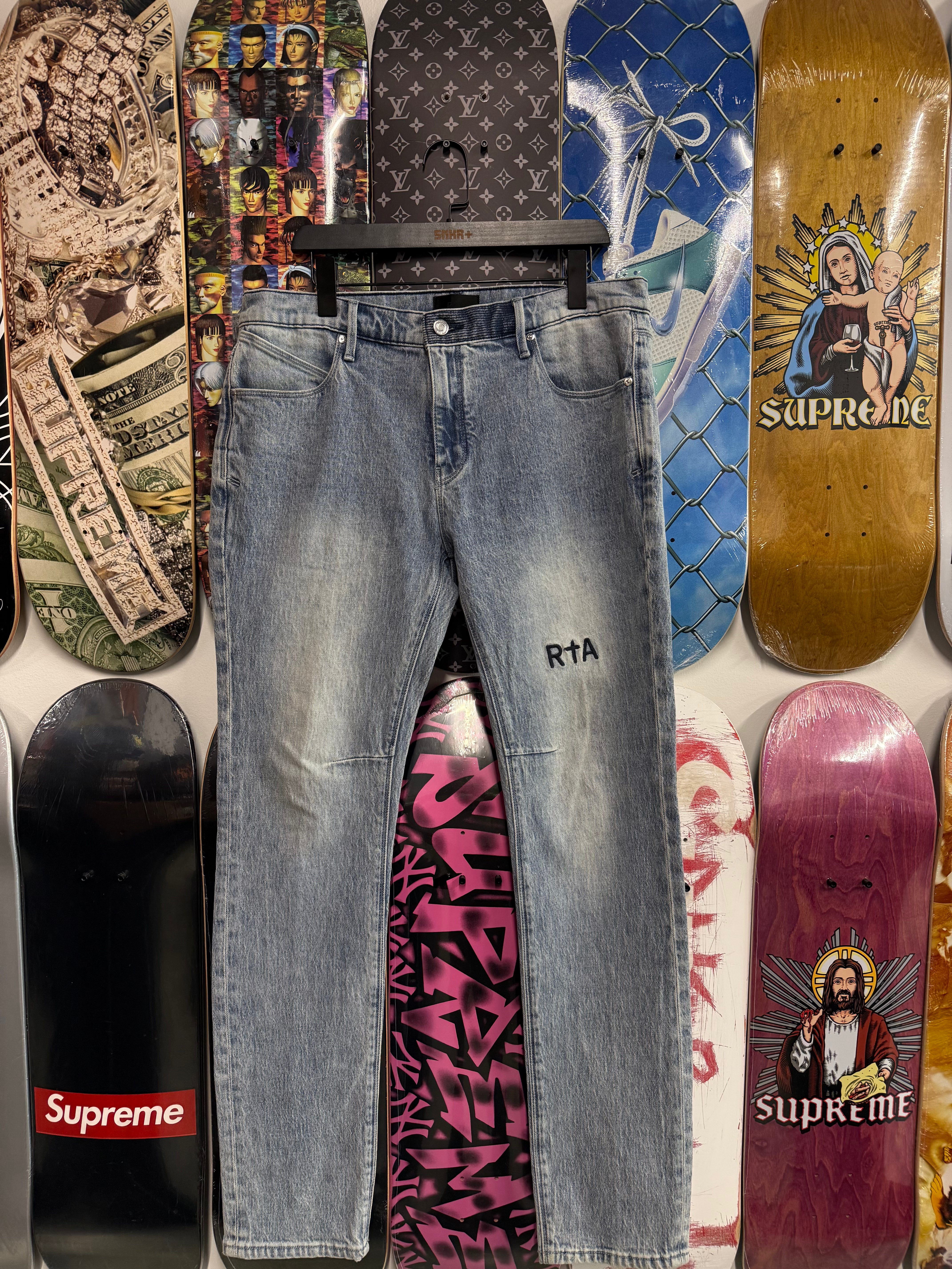 RTA Jeans Clayton Faded Light Wash Blue - Used/Worn