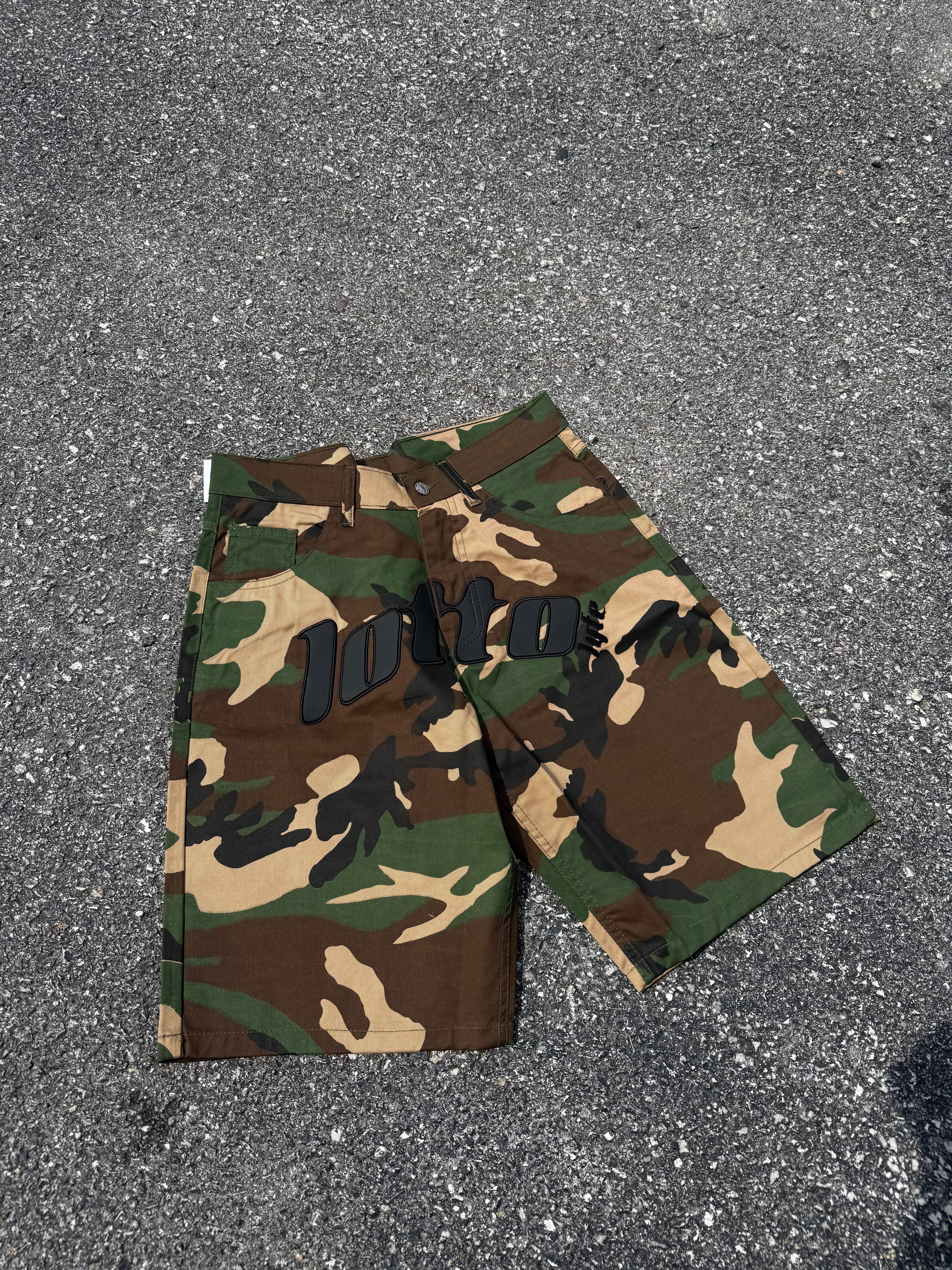 Lotto Lyfe Camo Leather Patch Shorts