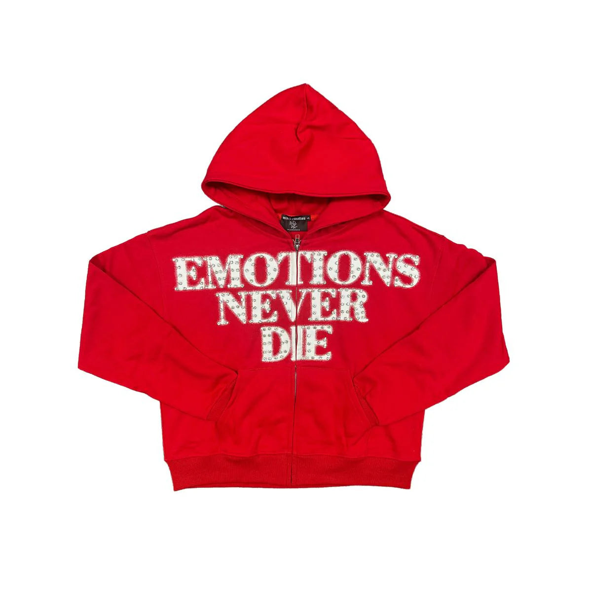 MIXED EMOTIONS EMOTIONS NEVER DIE RED ZIP-UP