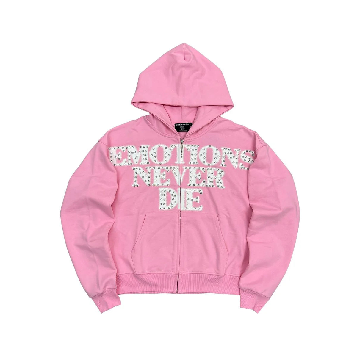 MIXED EMOTIONS EMOTIONS NEVER DIE ZIP-UP PINK