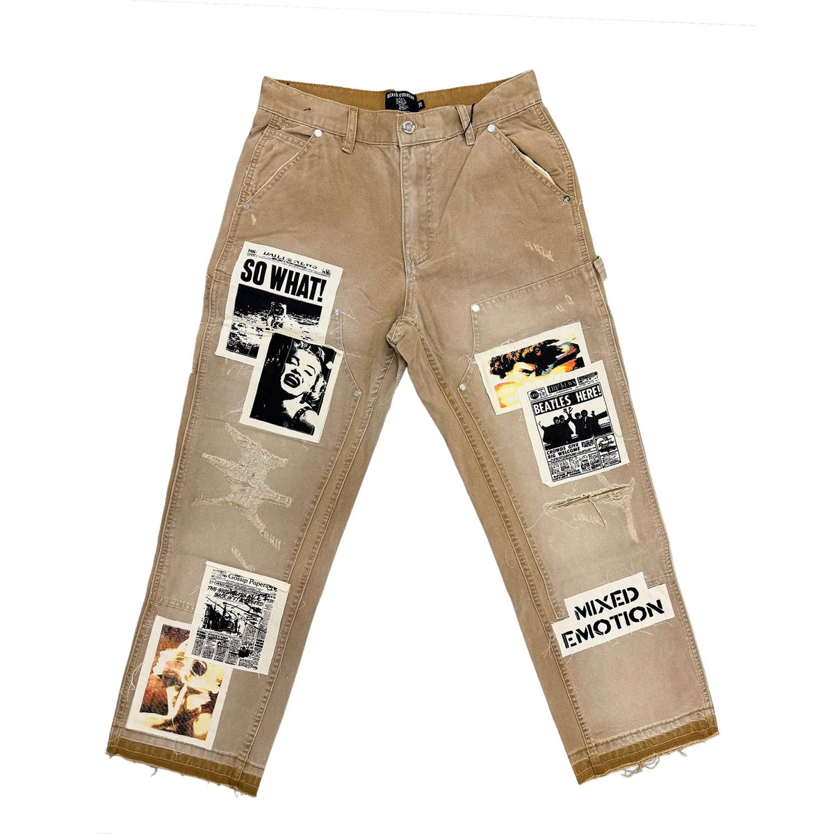 Mixed Emotions Newspaper Carpenter Pants