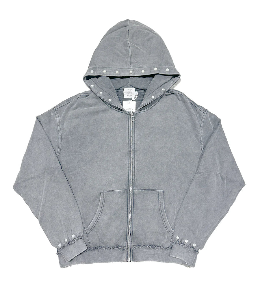 SAINT VANITY FRENCH TERRY GREY ZIP-UP