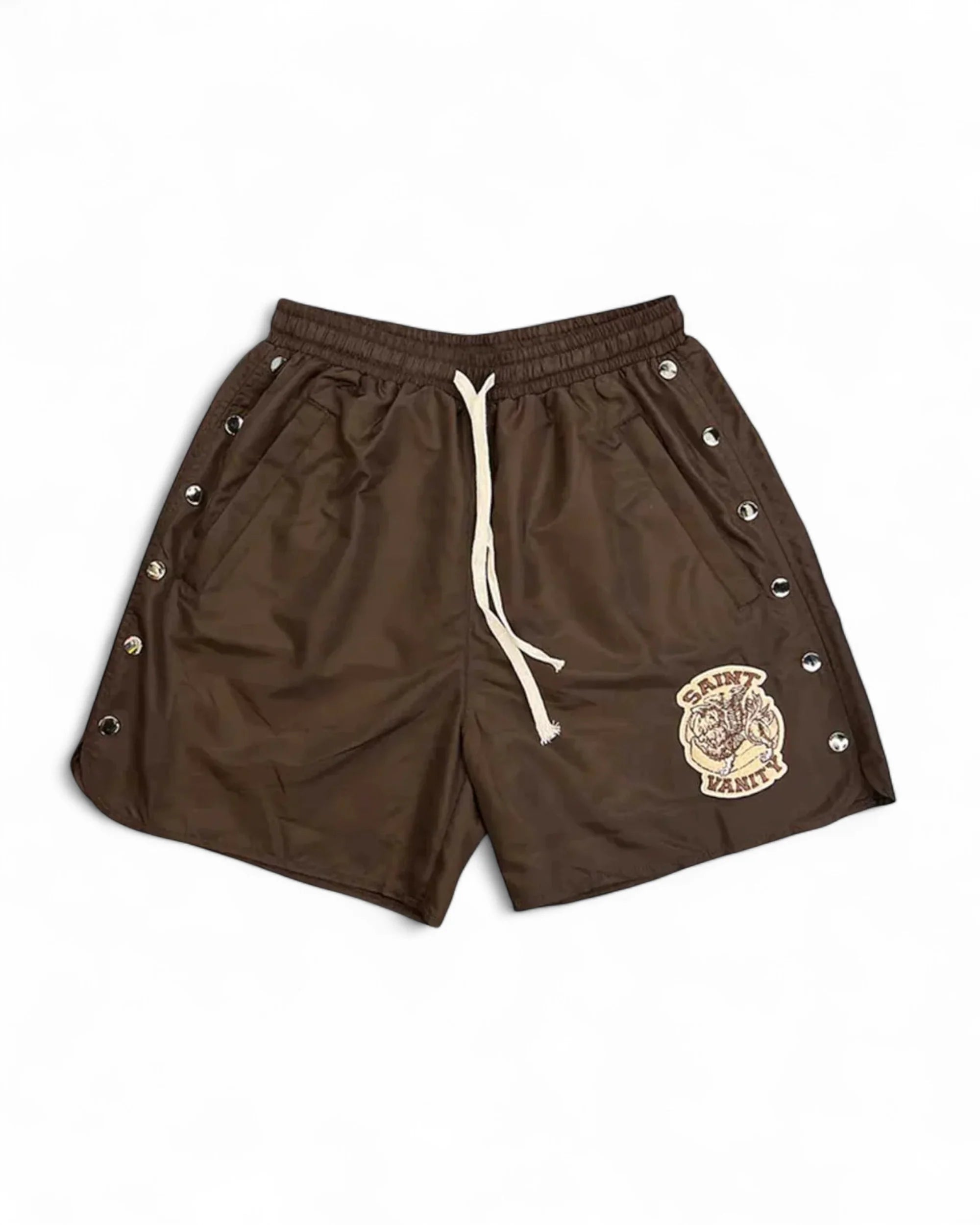 SAINT VANITY NYLON BROWN SHORTS