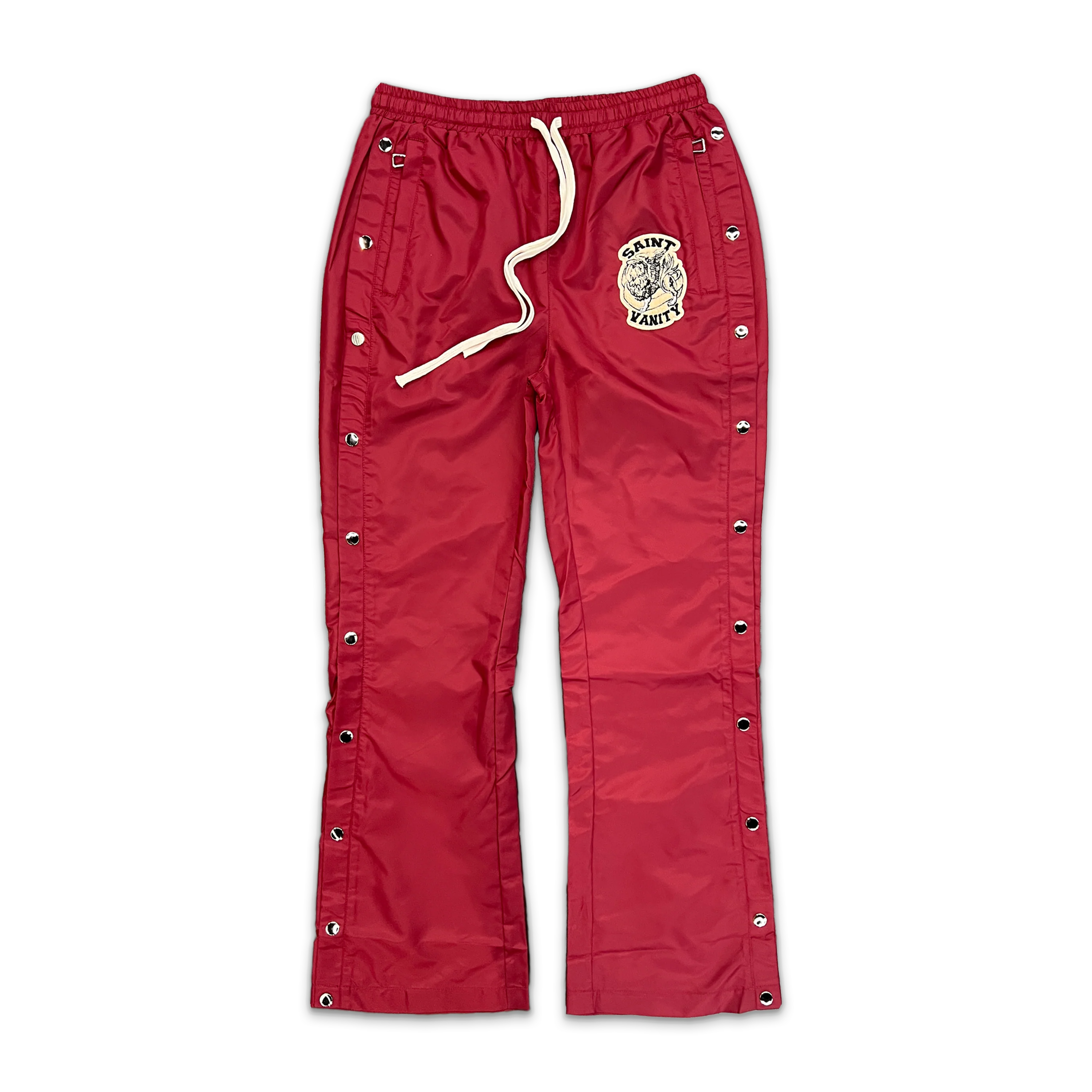 SAINT VANITY NYLON TRACK MAROON SWEATPANTS