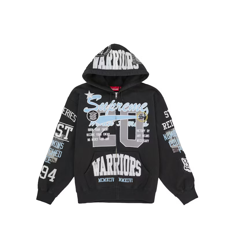 SUPREME WARRIORS APPLIQUE ZIP-UP HOODED ZIP-UP
