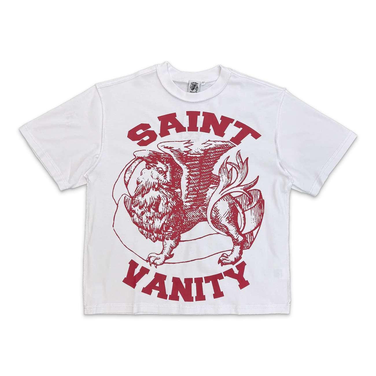 Saint Vanity Griffin Tee (White/Burgundy)