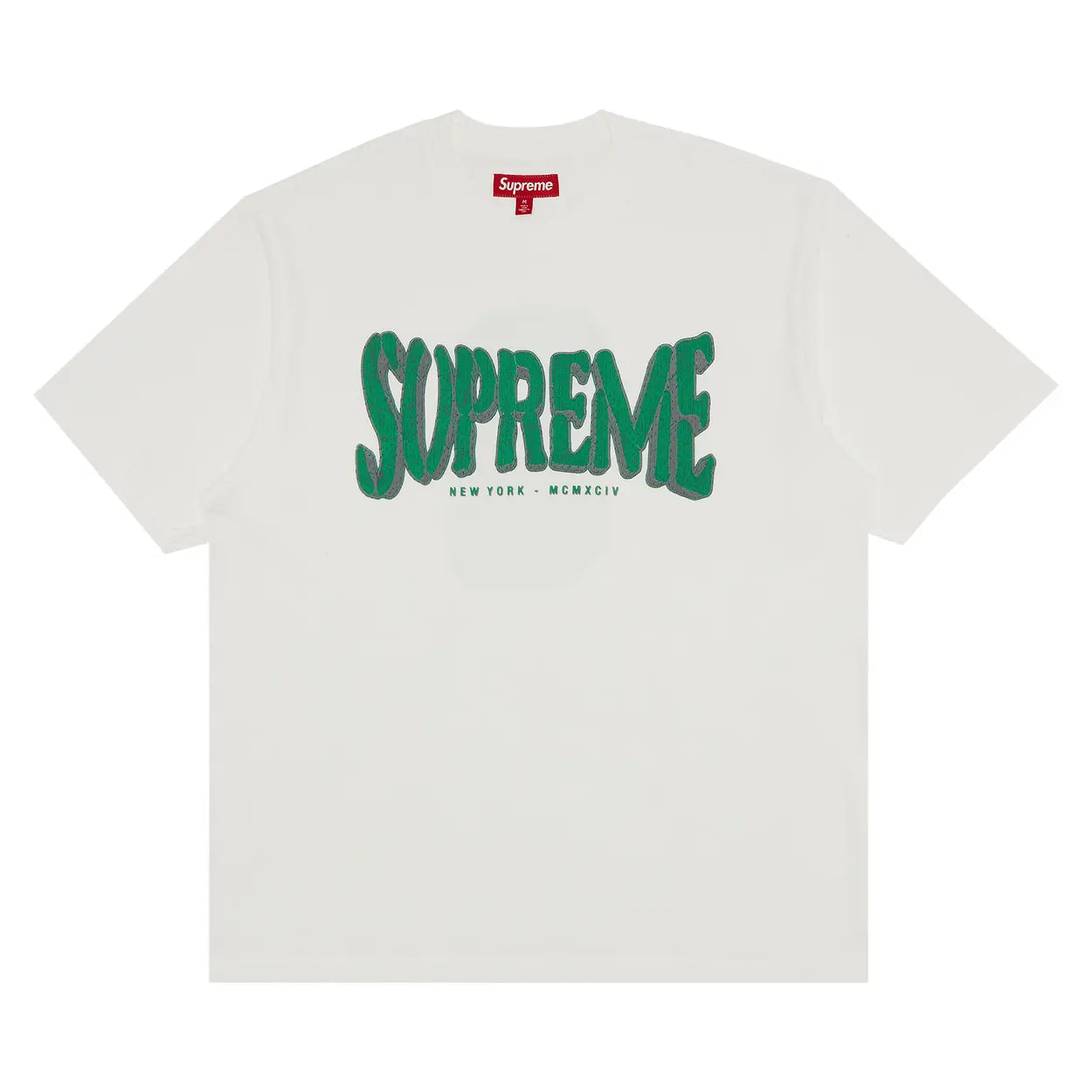 Supreme Flocked Washed Short-Sleeve Top 'White'