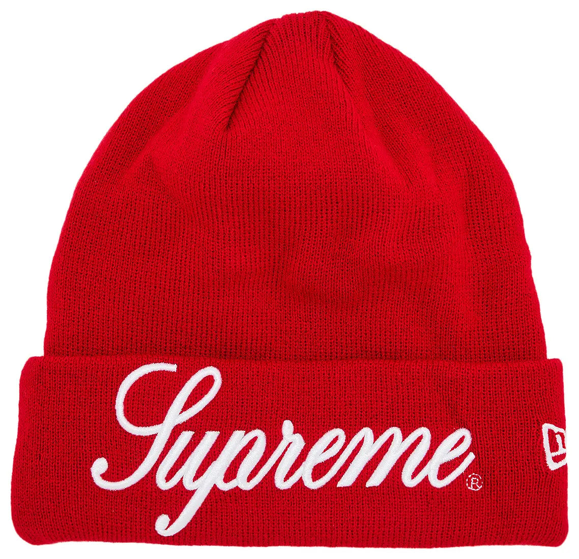 Supreme New Era Script Beanie Red