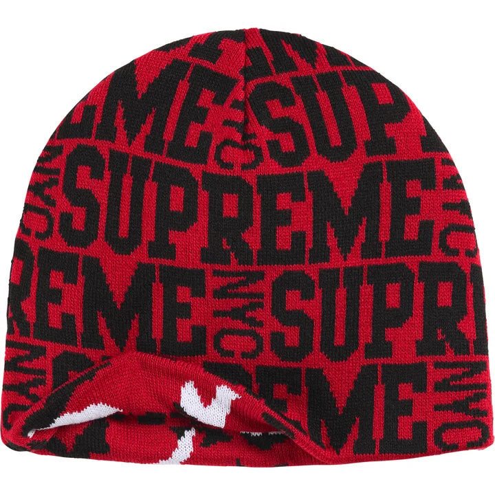 Supreme Reversible Camo Beanie Red