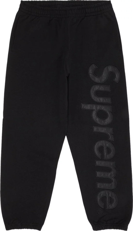 Supreme Satin Appliqué Sweatpant 'Black'