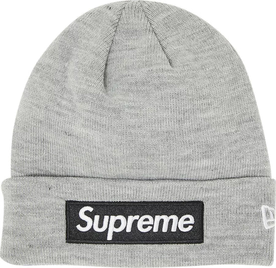 Supreme x New Era Box Logo Beanie 'Heather Grey'