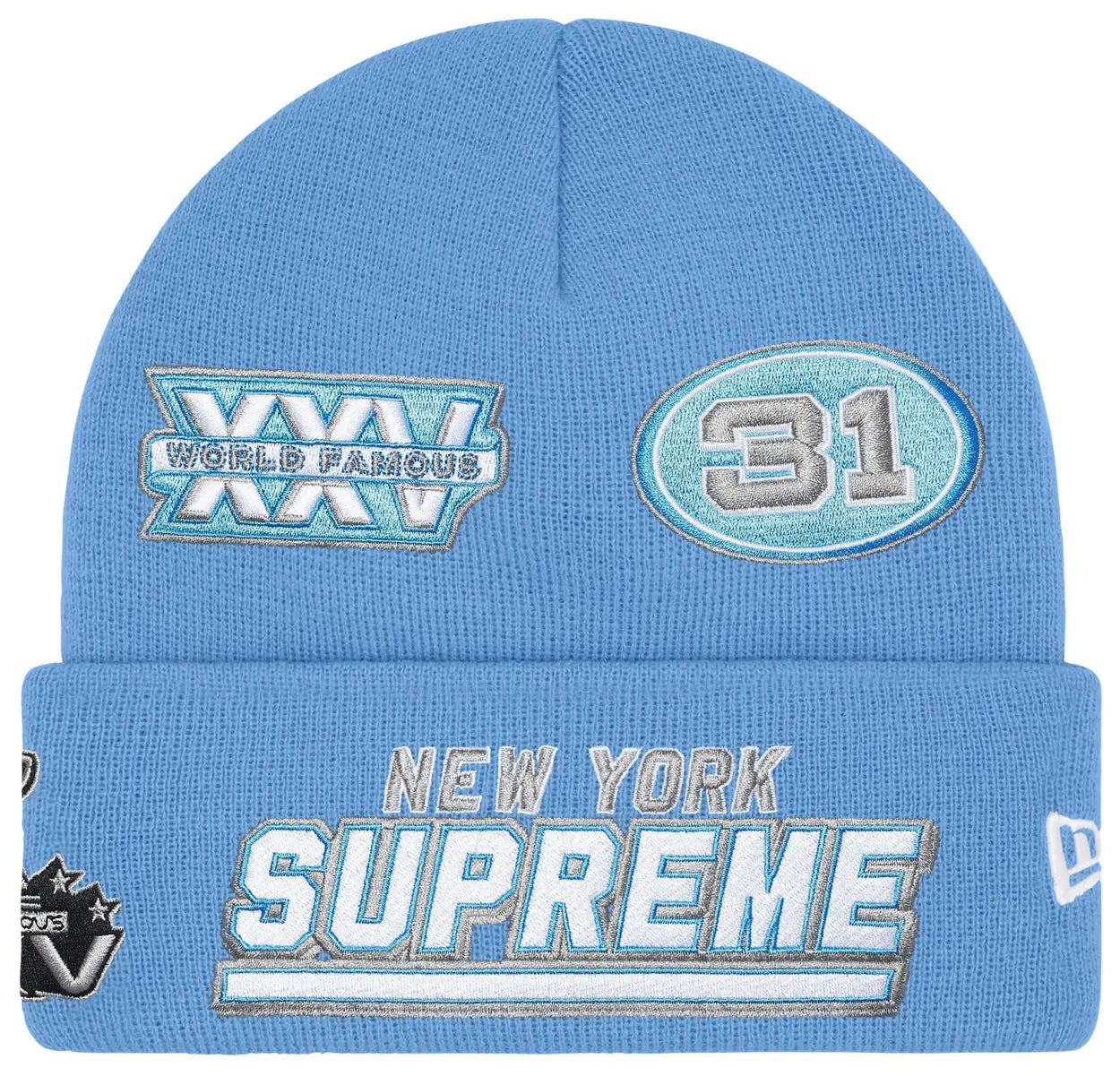 Supreme x New Era Football Beanie Blue