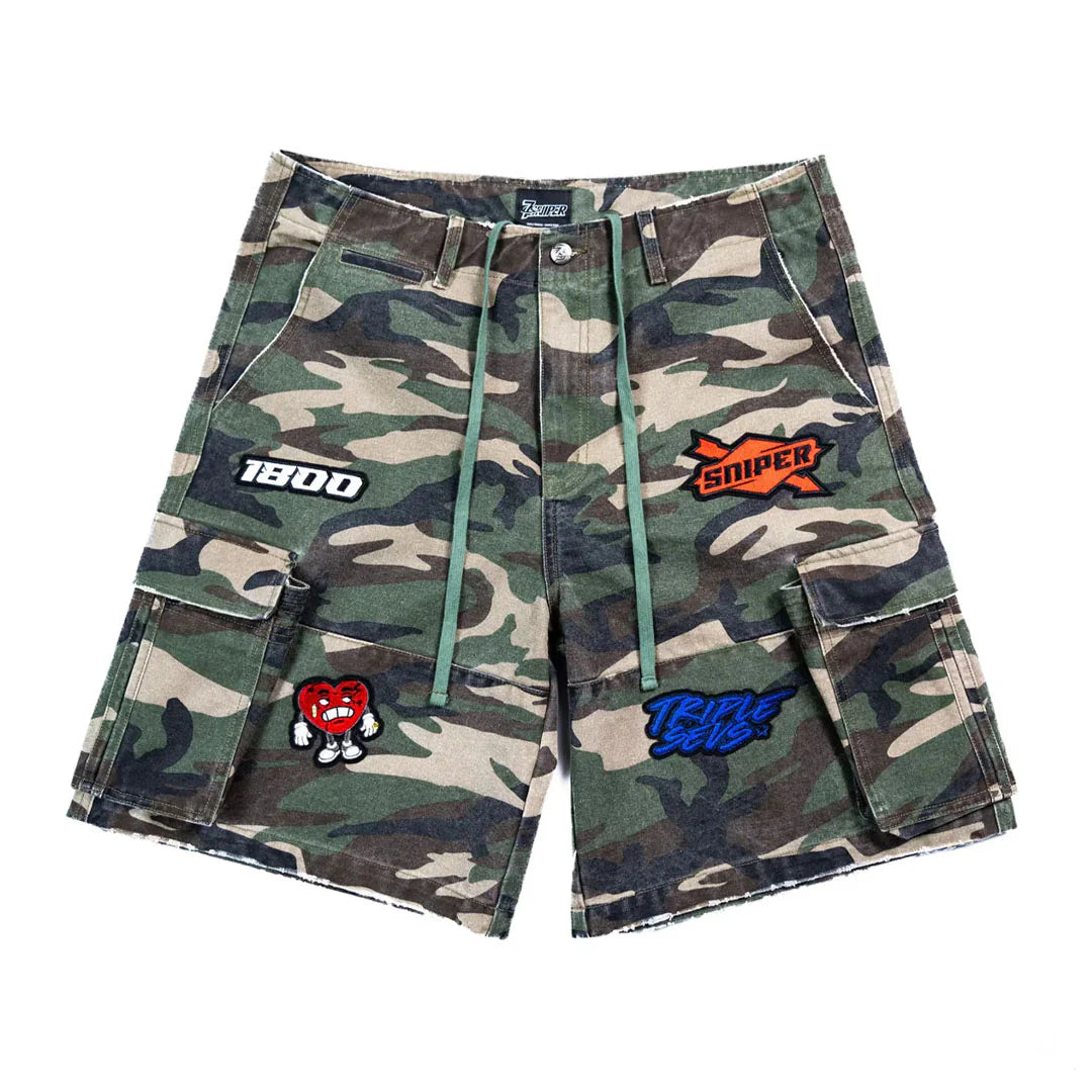 TRIPLE SEVENS SNIPER GANG CAMO SHORTS