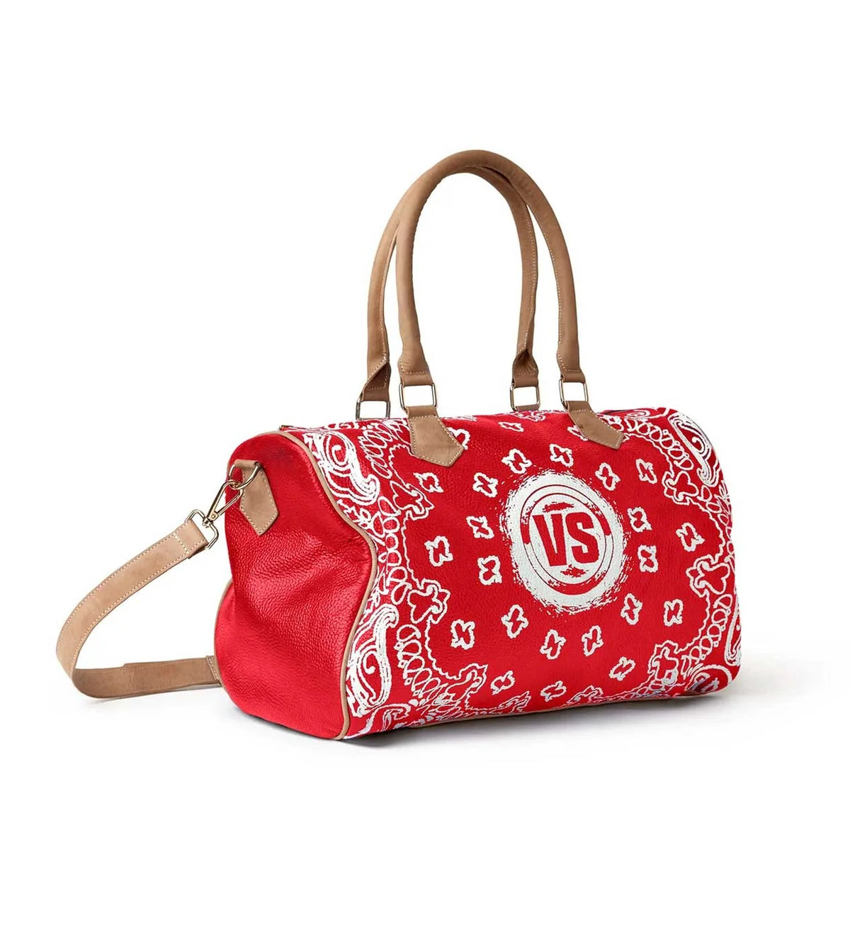 VALE FOREVER LEATHER DUFFLE BAG RED