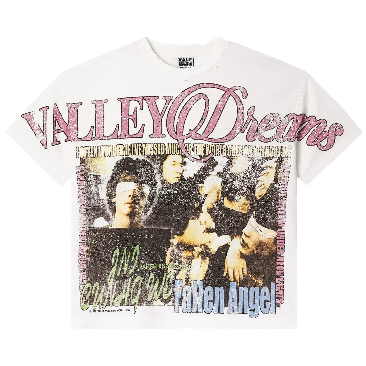 VALE WHITE FALLEN BLING TEE
