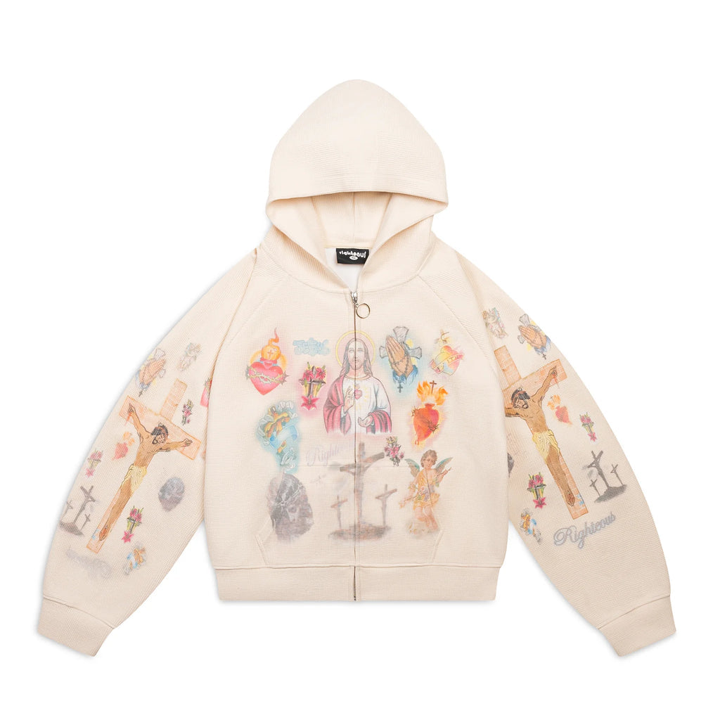 We Are Righteous "The Ultimate Sacrifice" Thermal Zip-Up Hoodie