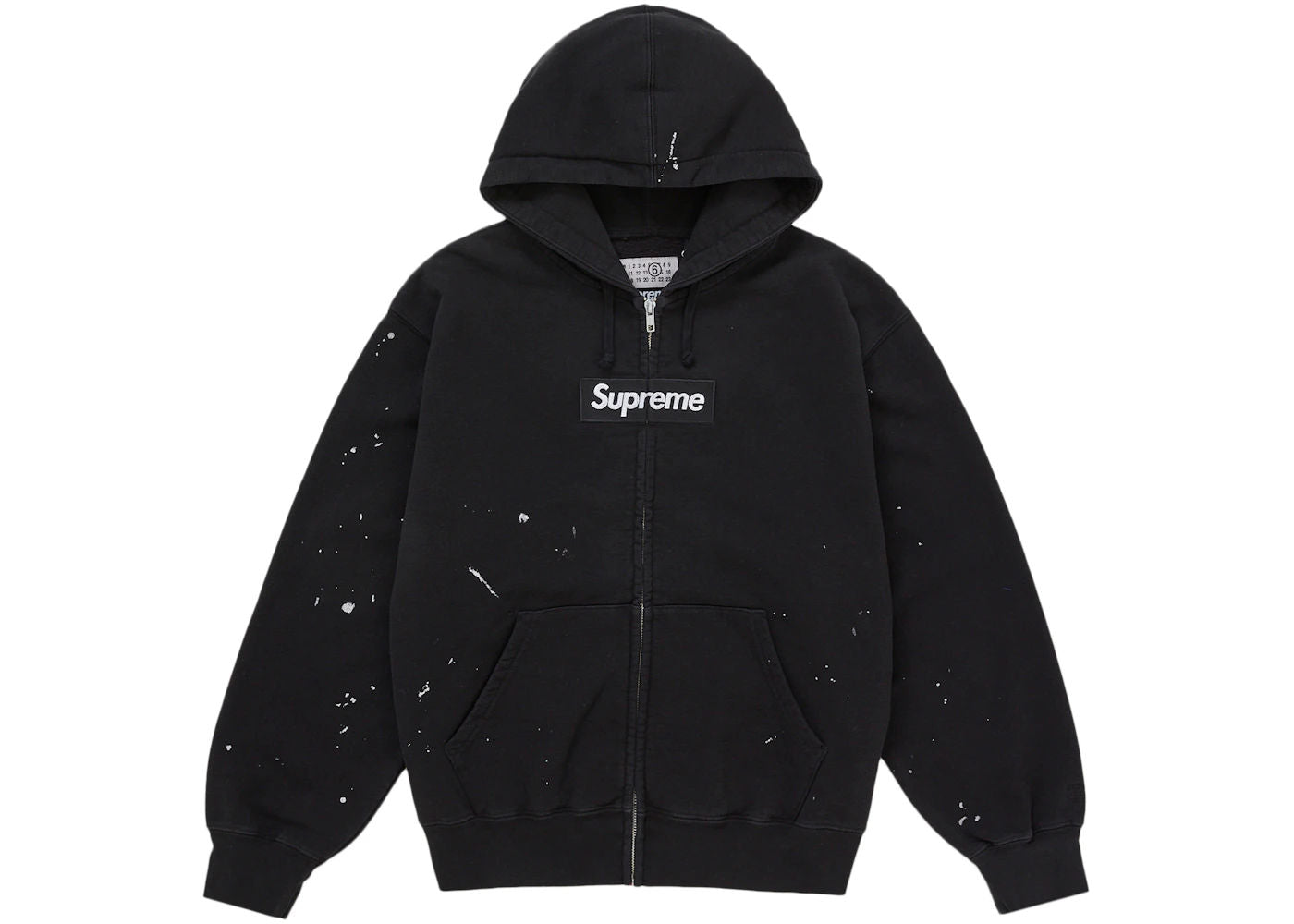 Supreme MM6 Maison Margiela Box Logo Zip Up Hooded Sweatshirt Black